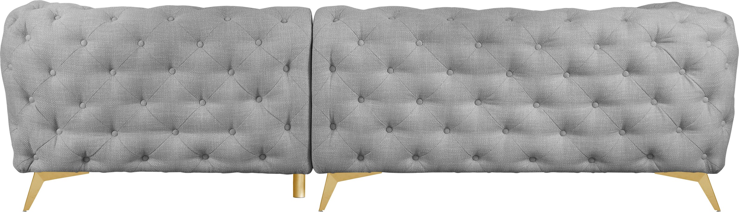 Leonique Chesterfield-Sofa »Ecksofa GLYNIS L-Form mit Wellenunterfederung, Maße B/T/H 264/264/75cm«, aufwändige Knopfheftung, moderne Chesterfield Optik, Fußfarbe wählbar