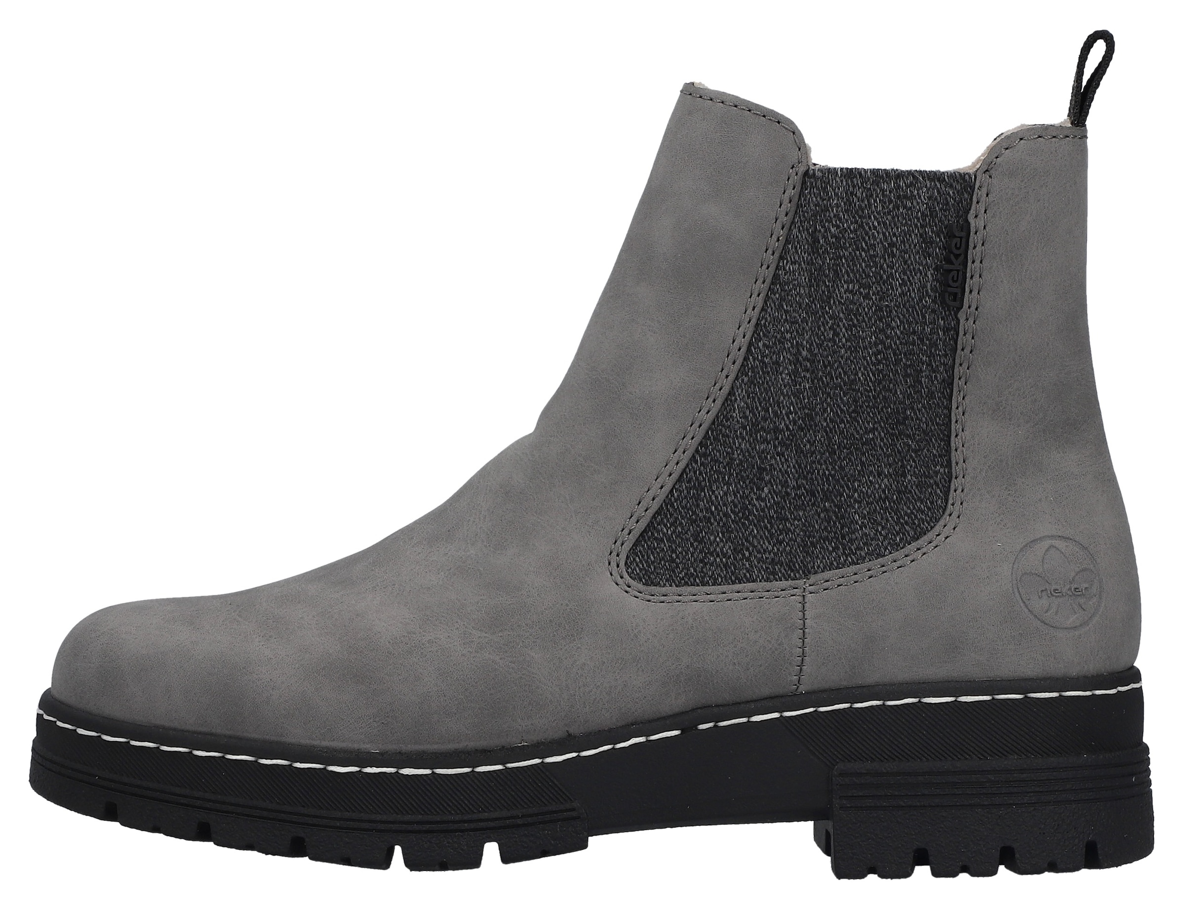 Rieker Chelseaboots, Winterstiefelette, Winterboots, Blockabsatz, mit Stretcheinsatz