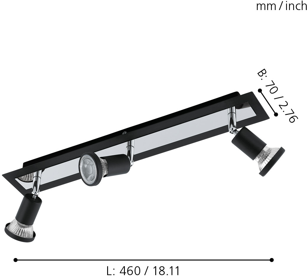 EGLO LED Deckenspots »SARRIA«, 3 flammig, Leuchtmittel LED-Board-GU10 | LED wechselbar, LED Deckenleuchte, LED Deckenlampe