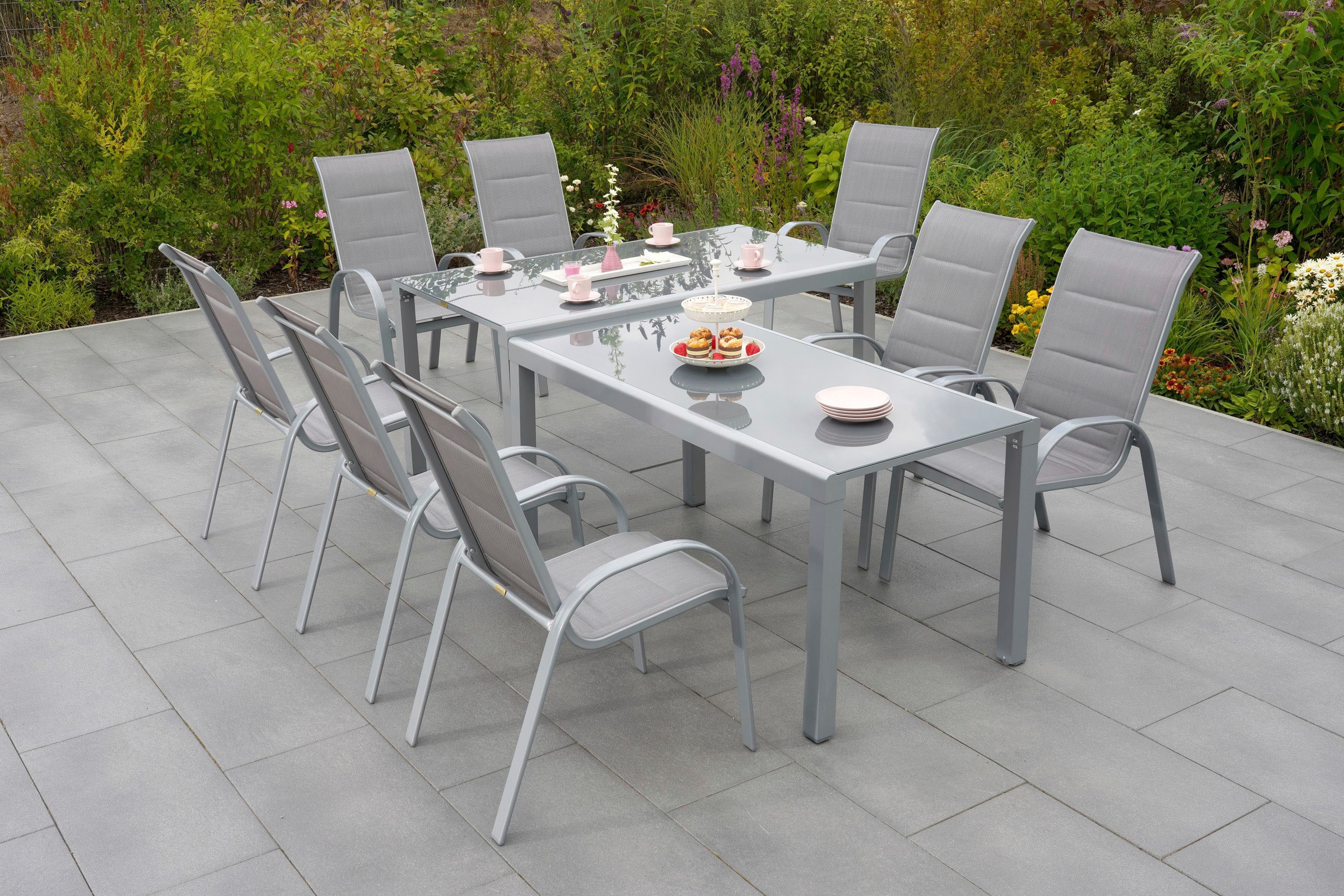 MERXX Garten-Essgruppe »Amalfi di Lusso« 10 tlg. mit 8 Sesseln und versteck günstig online kaufen