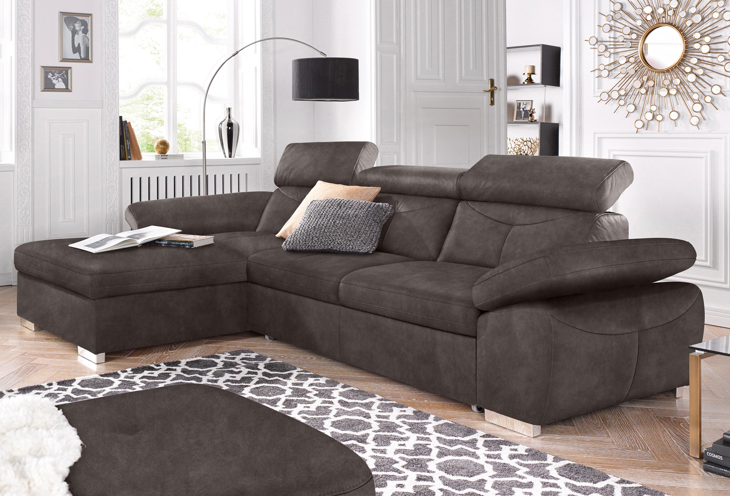 exxpo - sofa fashion Ecksofa »Spring, super bequem, mit Armteil- und Kopfte günstig online kaufen