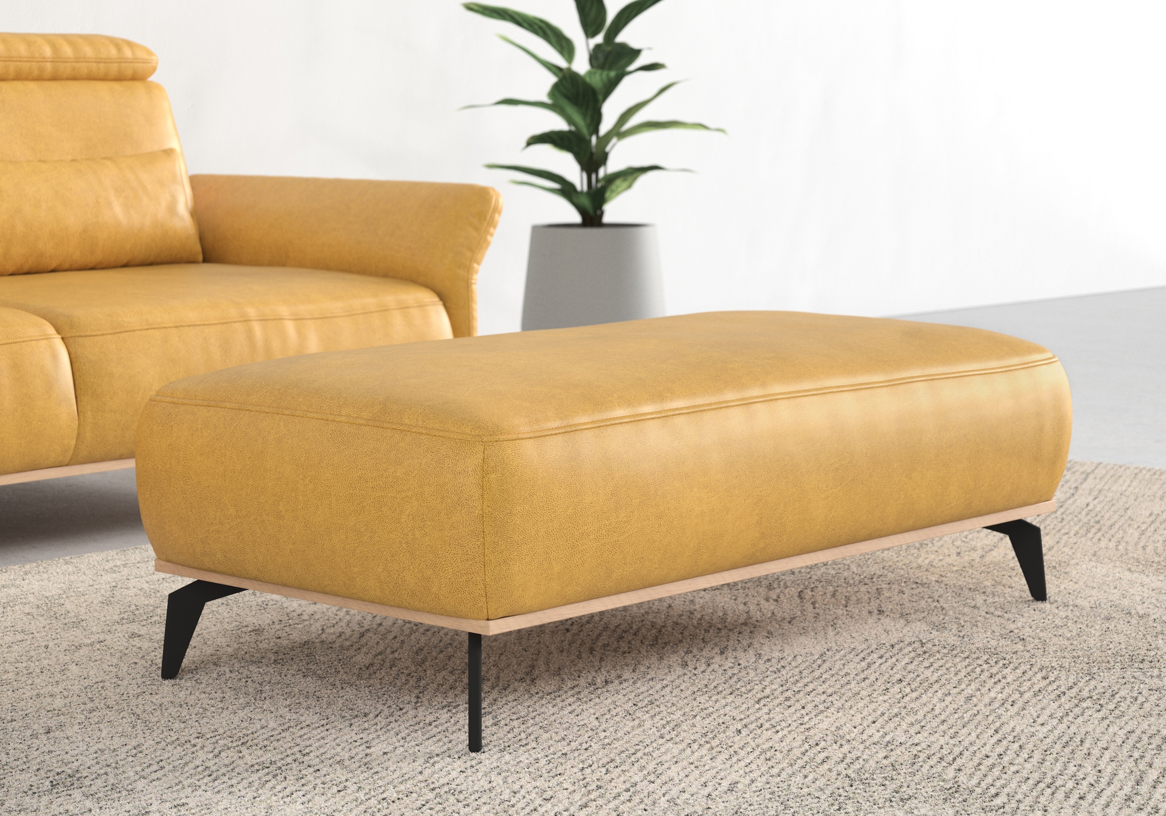 Home affaire Polsterhocker »Fjord« Mit einem Holzrahmen in Buche massiv eic günstig online kaufen