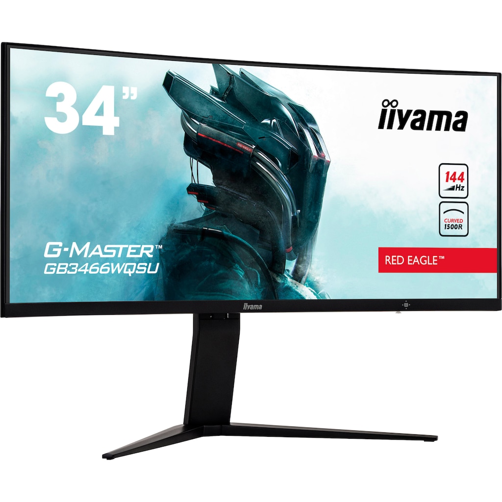 Iiyama Curved-Gaming-LED-Monitor »G-MASTER GB3466WQSU-B1«, 86 cm/34 Zoll, 3440 x 1440 px, UWQHD, 1 ms Reaktionszeit, 144 Hz