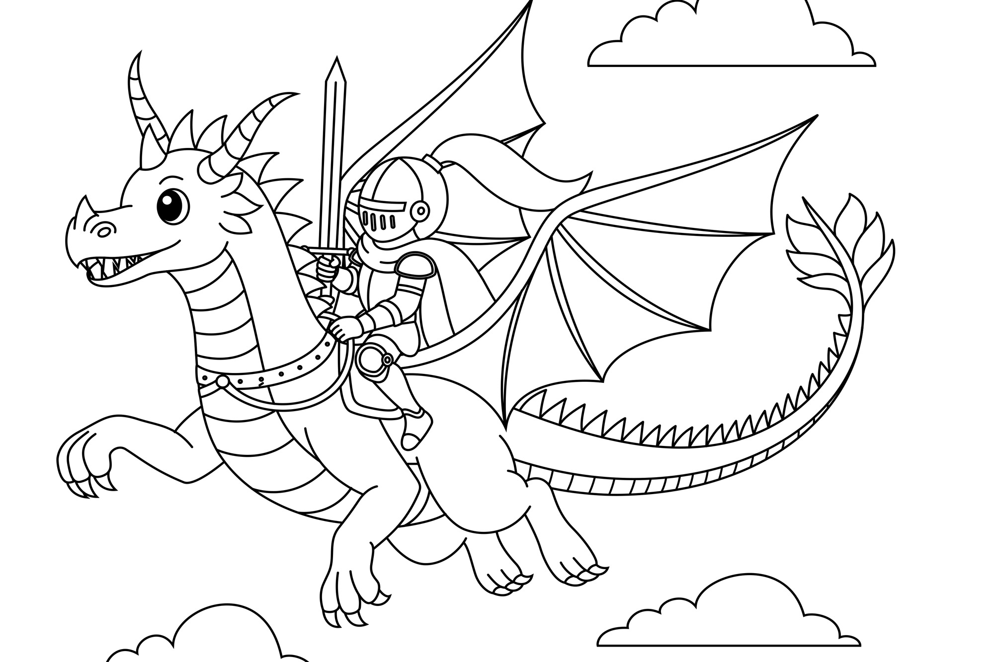 queence Bild »Fliegender Drache & Ritter« Drachen   Figuren   Mädchen   Mär günstig online kaufen