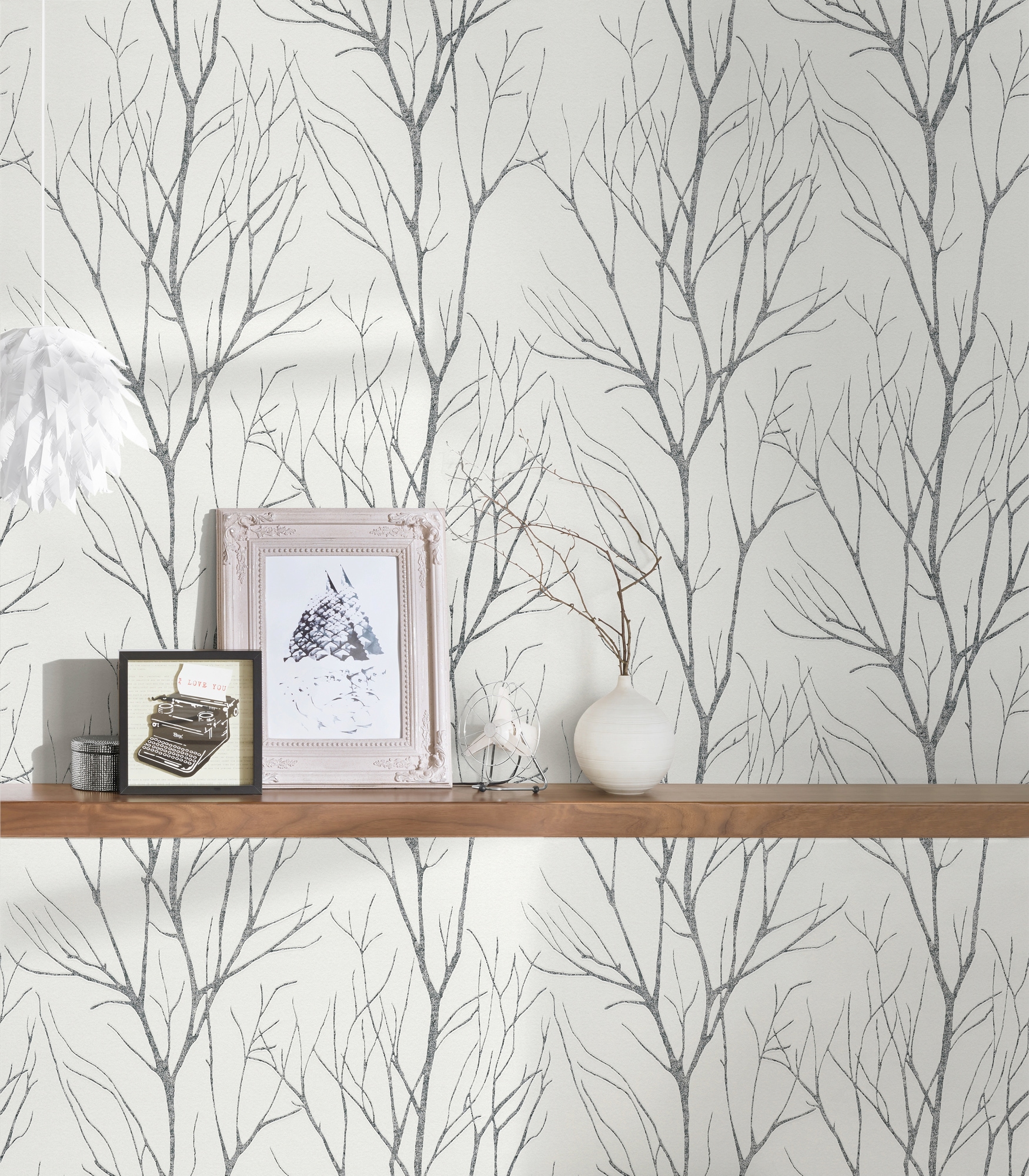 A.S. Création Vliestapete »Attractive 2 Tapete Äste«, matt-gemustert-neutral, Waldtapete Äste Baumtapete strukturiert Tapeten Flur Design Wandtapete