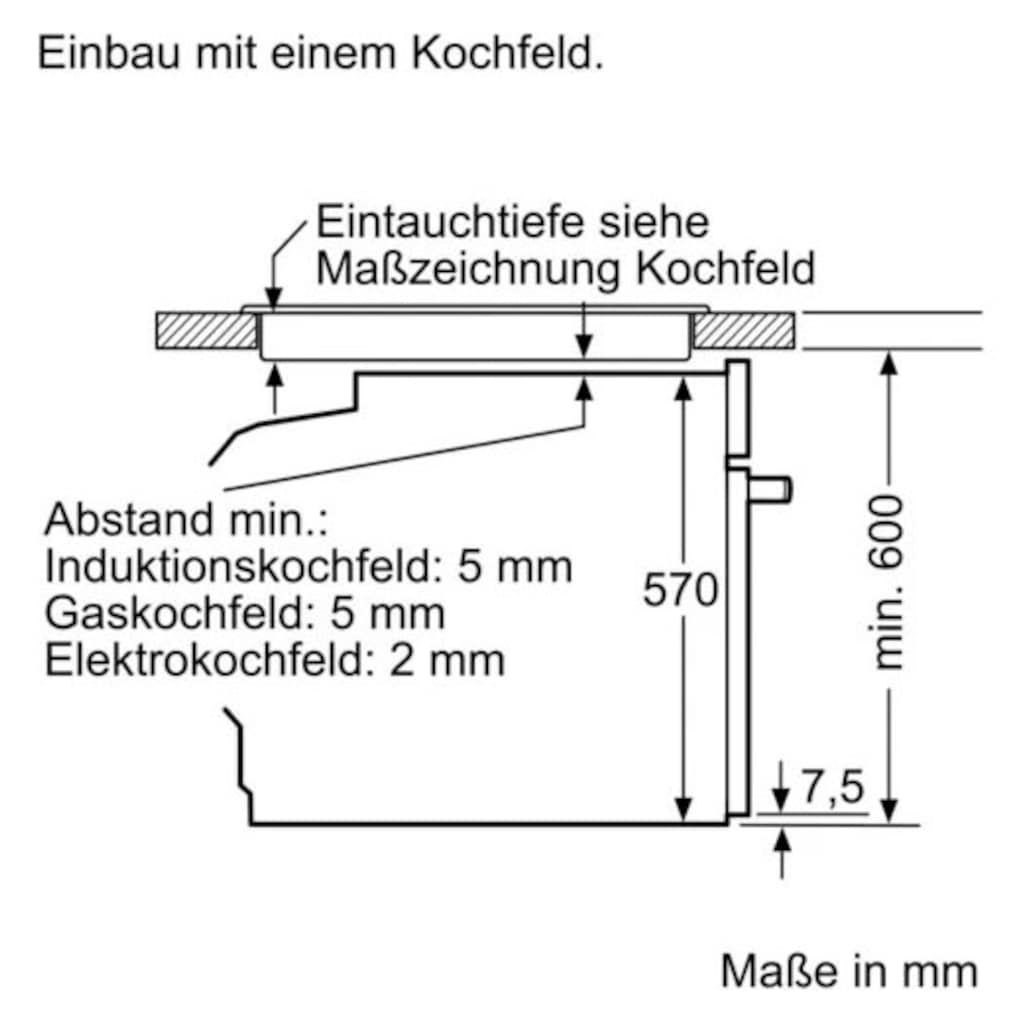 BOSCH Backofen-Set »HBD634CS81«, HBA537BS0, mit Teleskopauszug nachrüstbar, ecoClean Direct