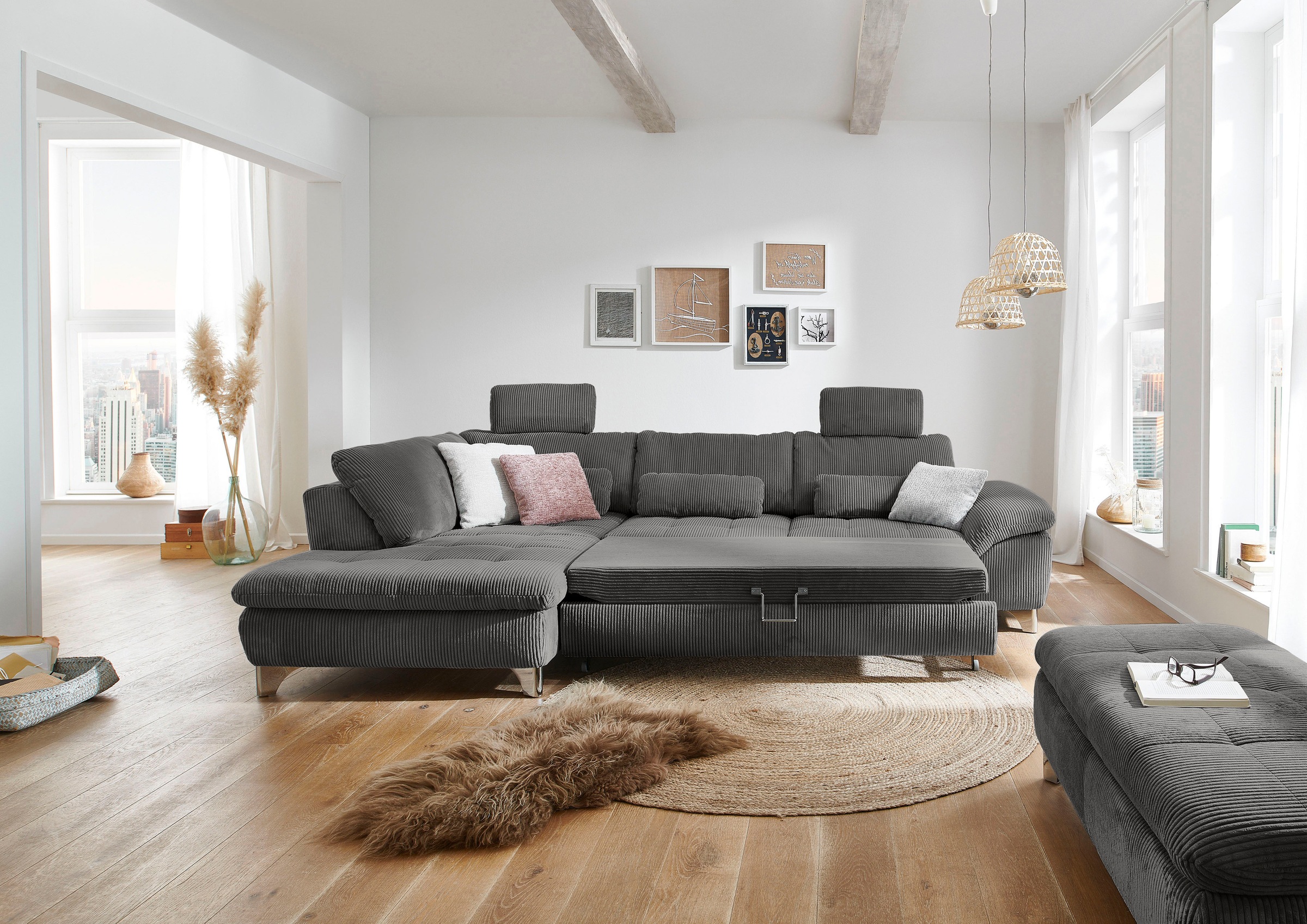Die PlanBar Ecksofa "MP-IN14007 L-Form", wahlweise mit Bettfunktion und ver günstig online kaufen