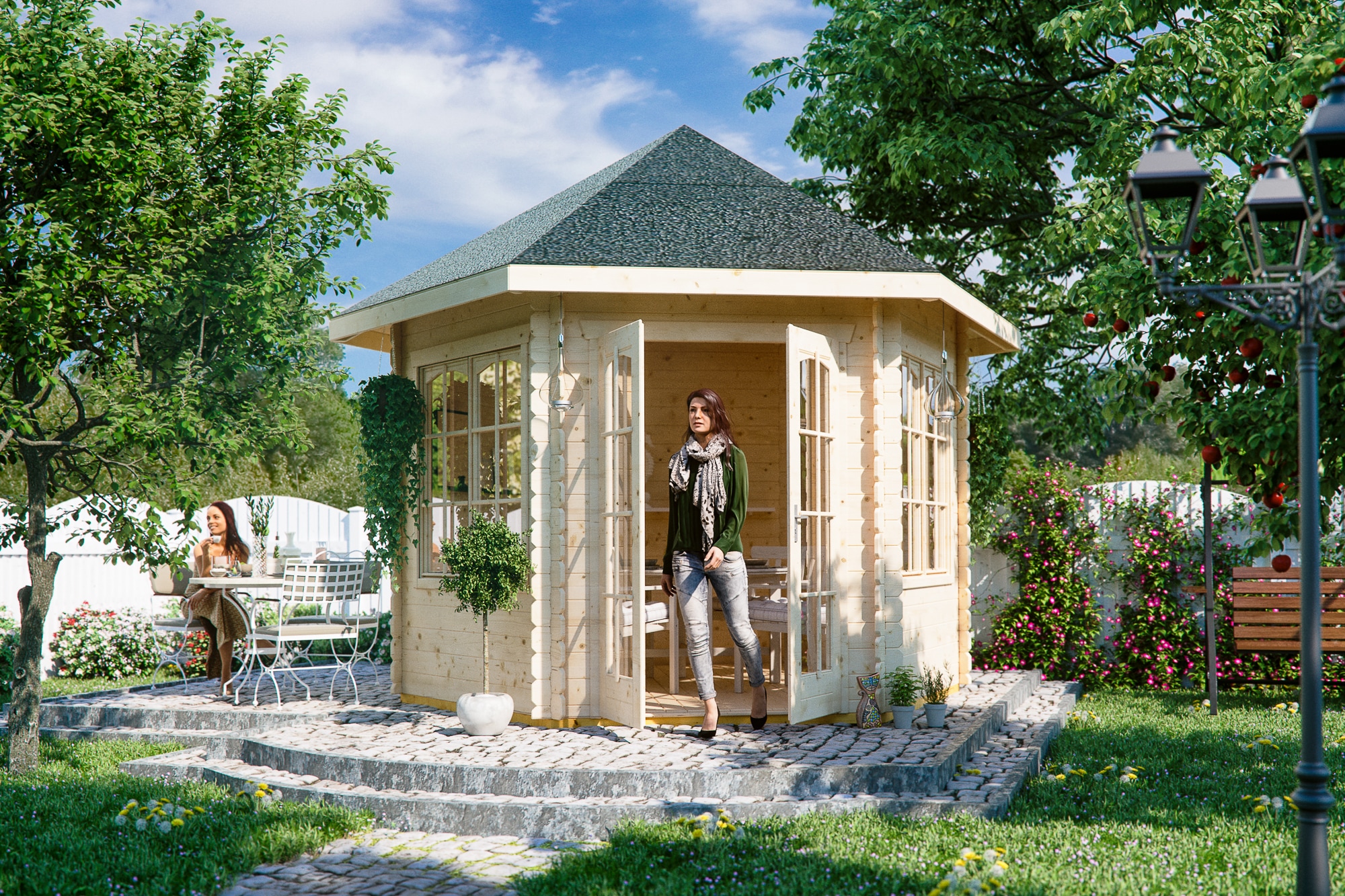 Skanholz Holzpavillon »Madeira«, 303 x 350 cm