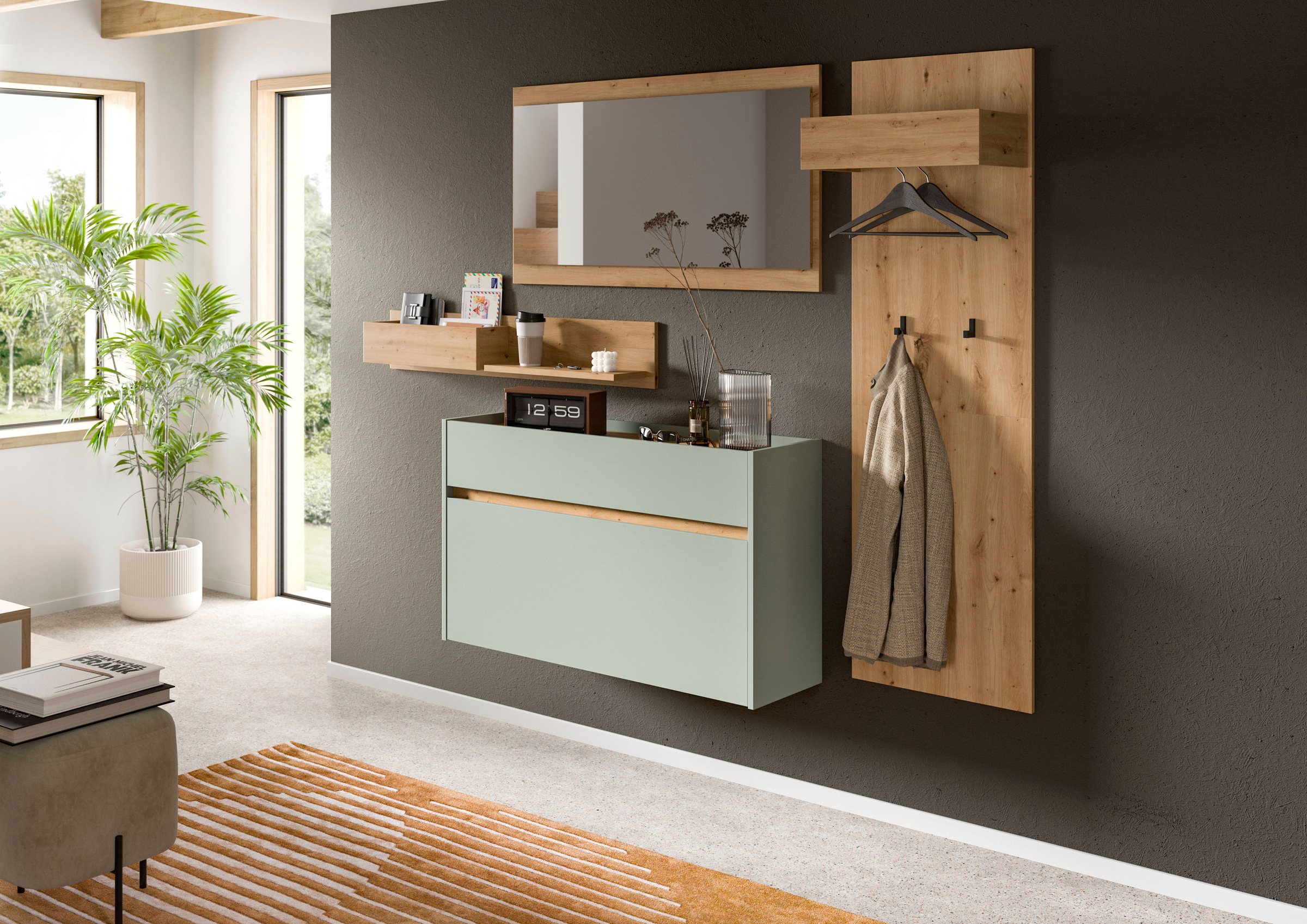 INOSIGN Garderoben-Set »EVRID, 4-teilig, Breite 205 cm, individuell hängbar günstig online kaufen