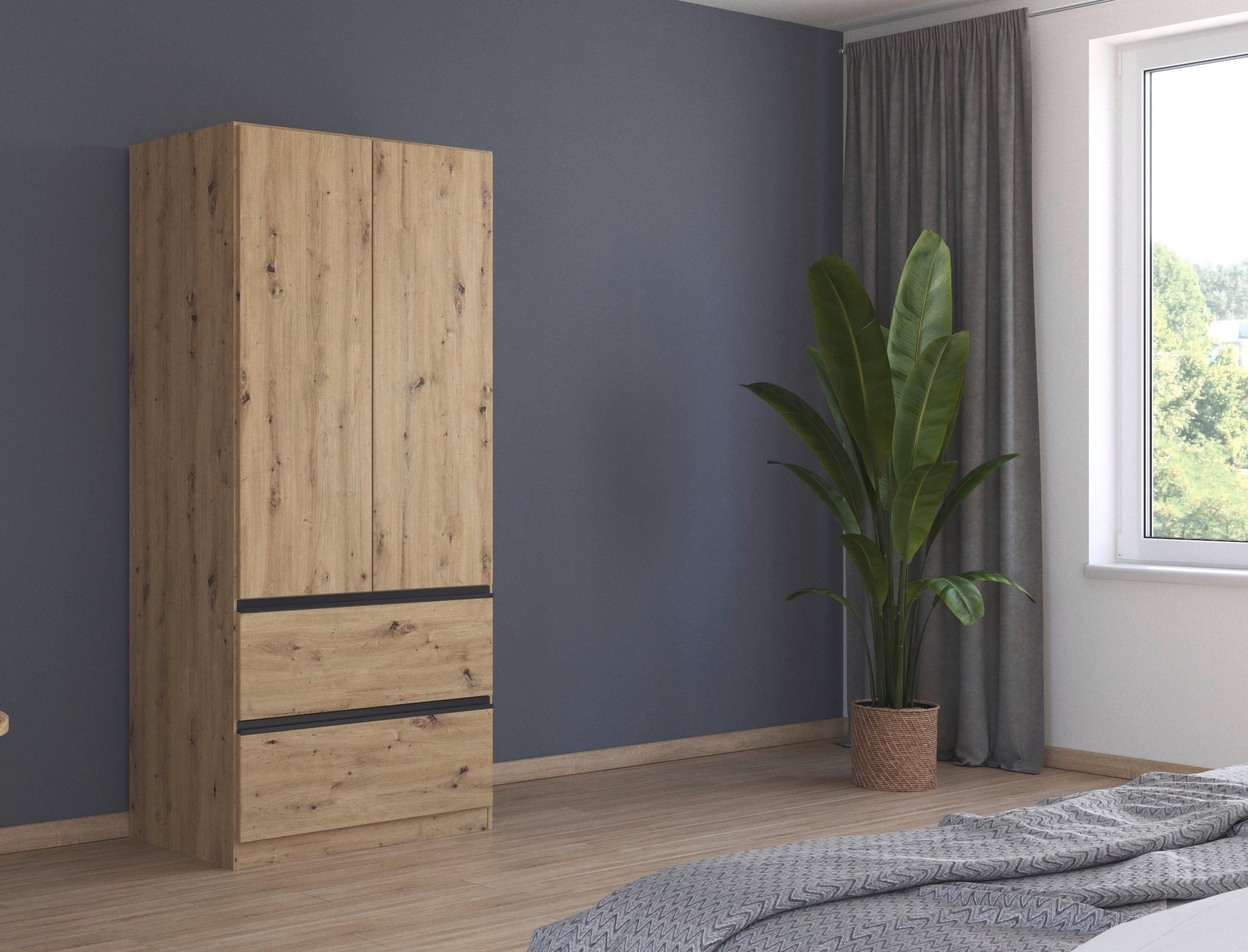 rauch Drehtürenschrank »Kleiderschrank Schrank Garderobe Wäscheschrank COSTA in 3 Breiten«, viel Platz, grifflose Front und Push-to-Open Funktion MADE IN GERMANY