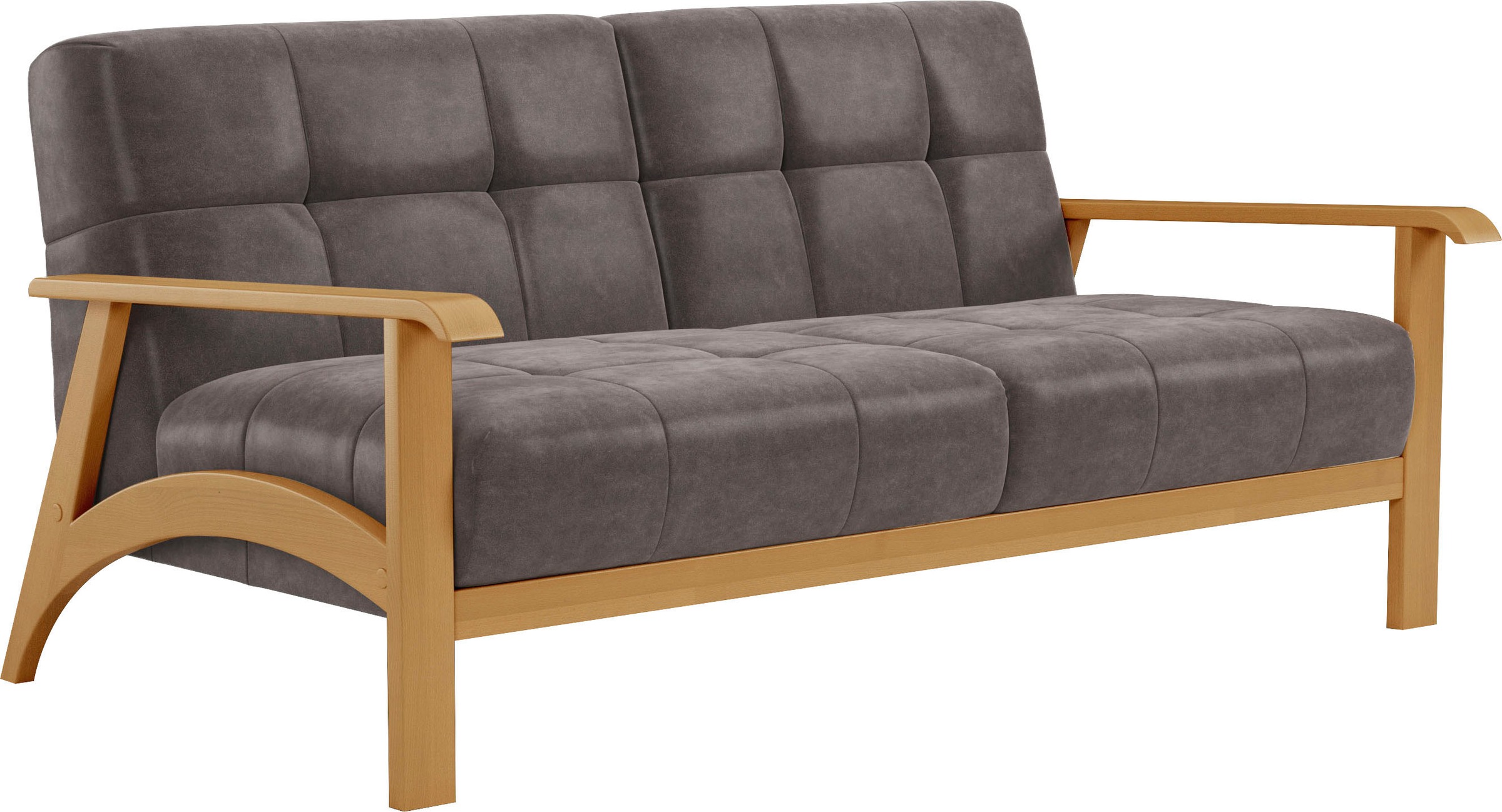 sit&more 2,5-Sitzer »Billund«, Armlehnen aus eichefarbigem Buchenholz, verschiedene Bezüge und Farben