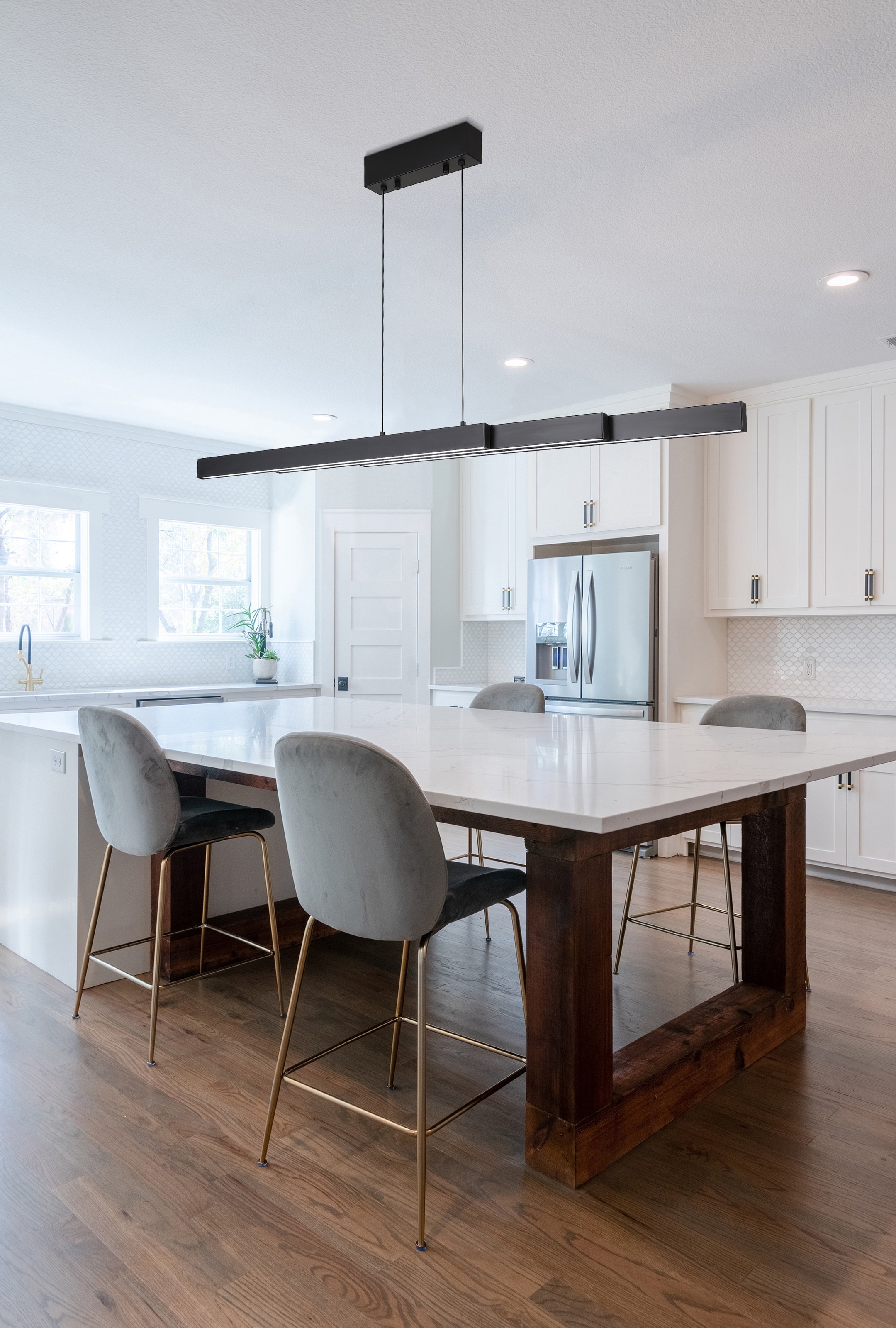 Searchlight LED Pendelleuchte »Linearer LED-Pendel, Schwarz« LED-Modul 1 Stk.