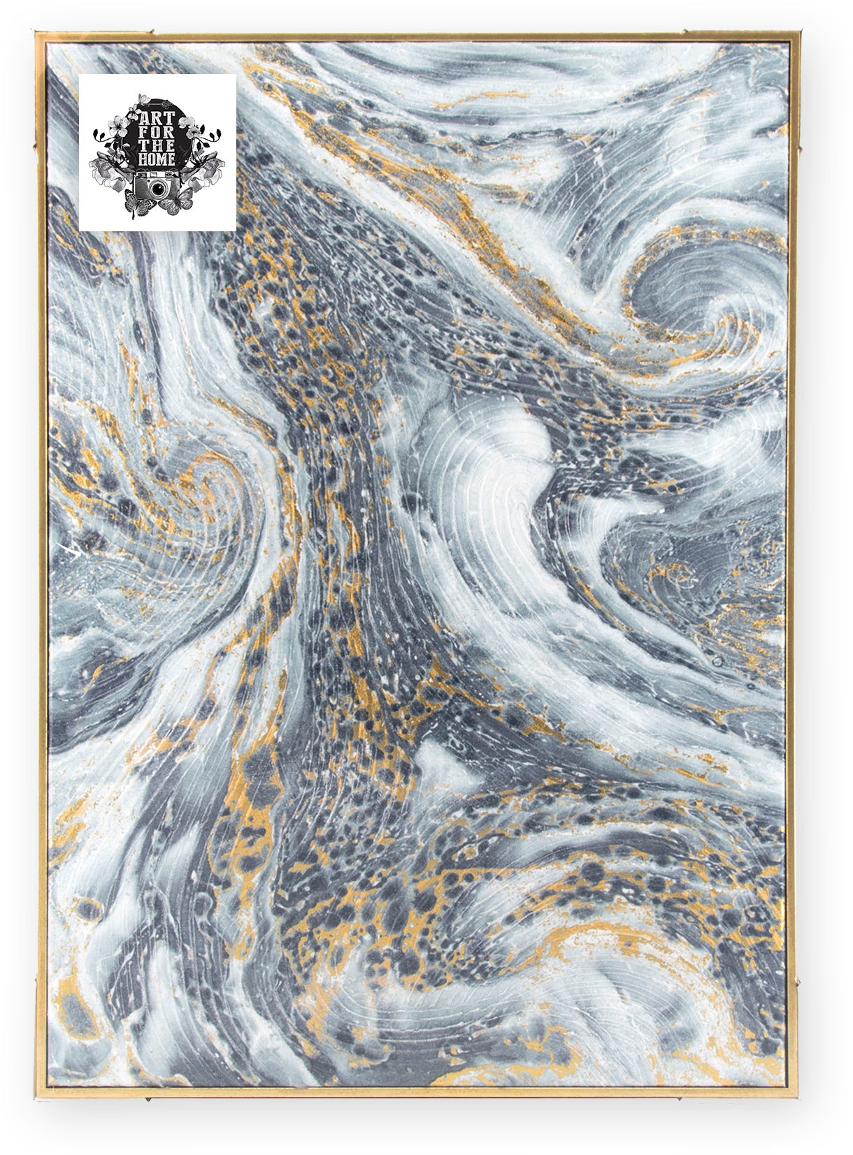 Art for the home Leinwandbild »Luxus Marmor« 1 Stk. tlg. Handgemalt Wandbild Gold Metallic 50x70cm