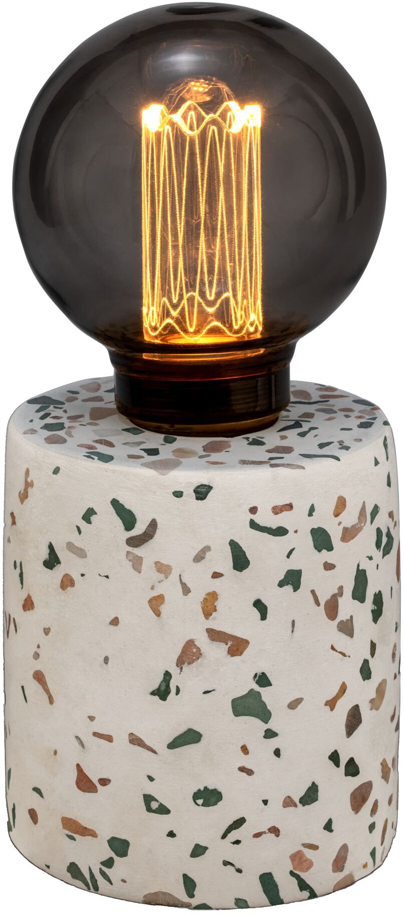 Pauleen Tischleuchte »Elegant Flare«, 1 flammig, Leuchtmittel E27 | ohne Leuchtmittel, E27, Timer, Batterie, Terrazzo, Beton/Glas