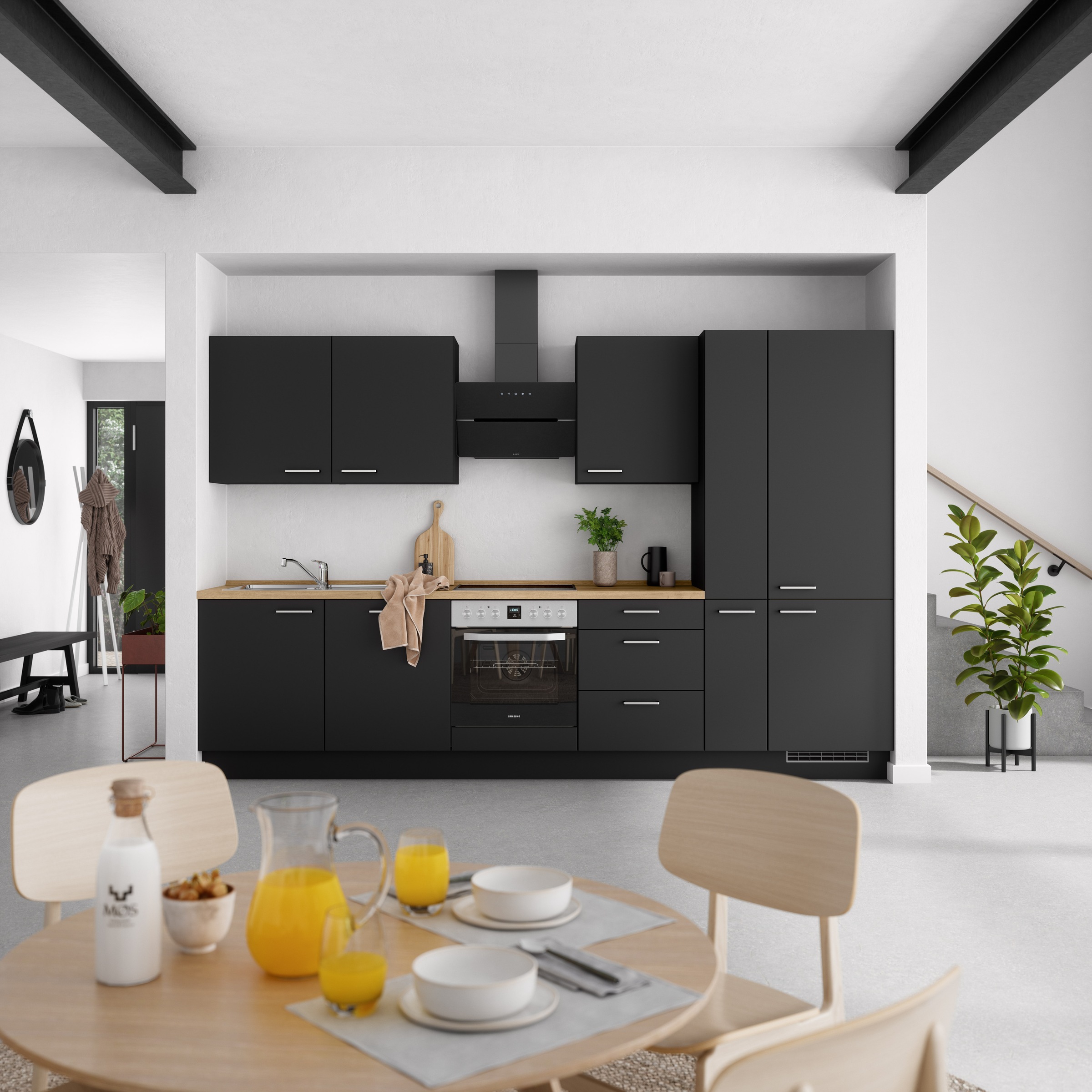nobilia® Küchenzeile »"Touch II"«, vormontiert, Ausrichtung wählbar, Breite 330 cm, wahlw. mit E-Geräten