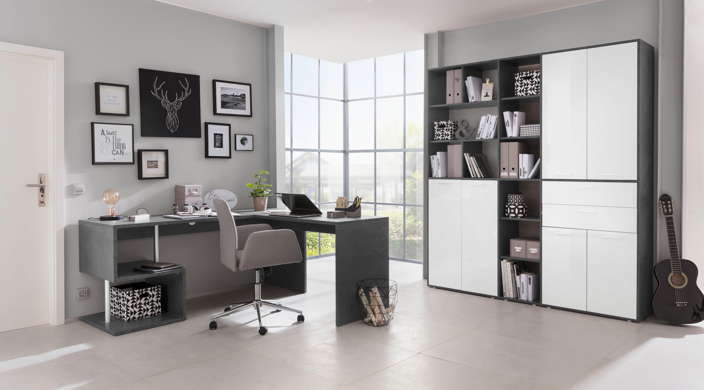 INOSIGN Eckschreibtisch »Esse, Schreibtisch im modernen Design«, mit oder ohne Monitoraufsatz Breite 180/160 cm, "Made in Italy"