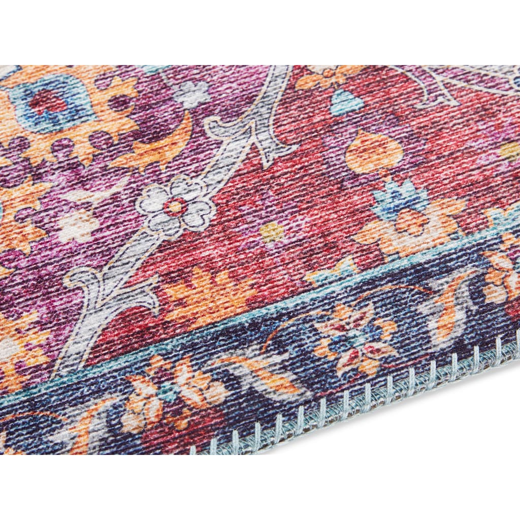 ELLE DECORATION Teppich »Kashmir Ghom«, rechteckig, 5 mm Höhe, Orient Optik, Vintage Design, Wohnzimmer, Schlafzimmer, Robust, Pflegeleicht, gekettelt, kräftige Farben