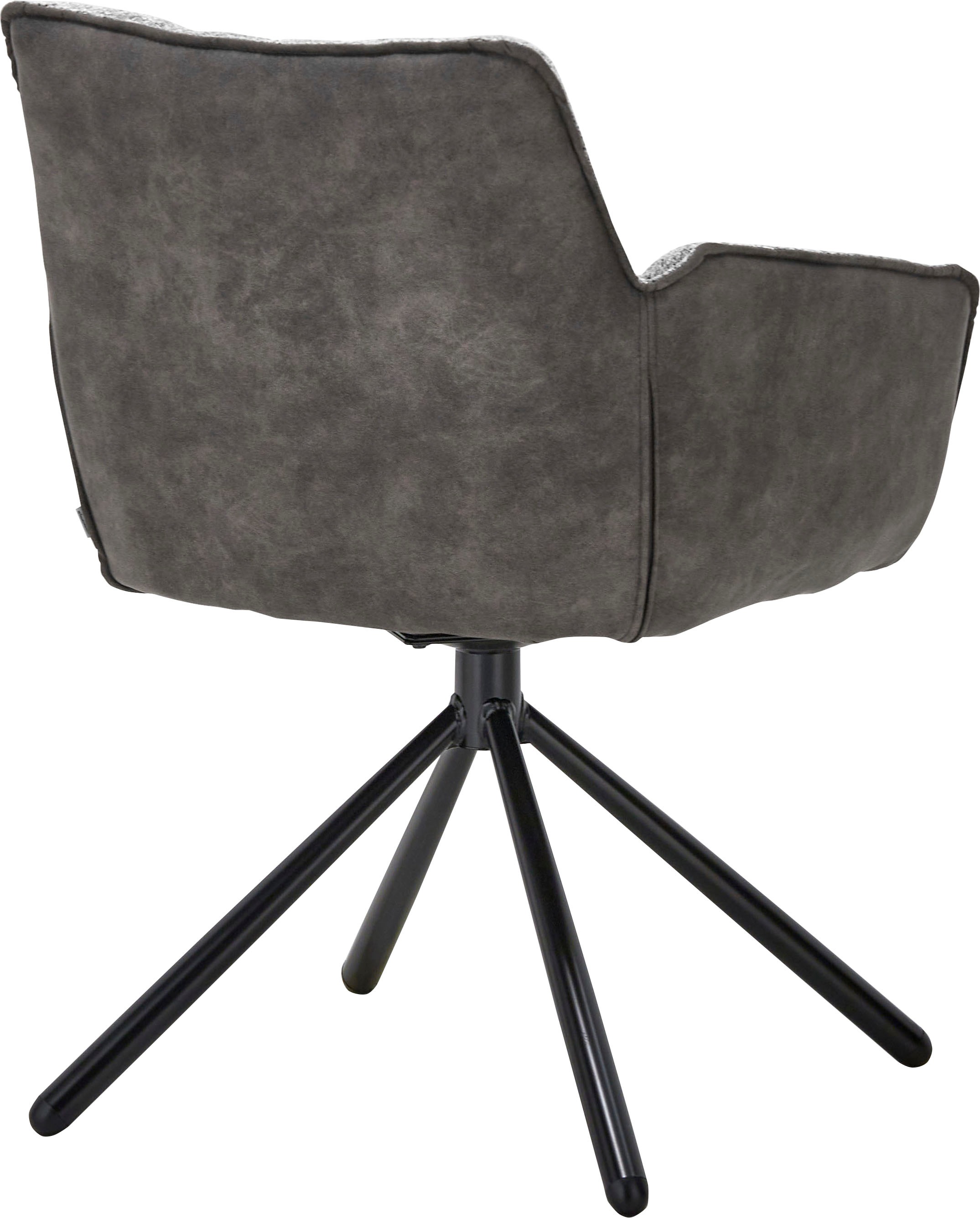 set one by Musterring Esszimmerstuhl »Frisco-B« (Set) 2 Stk.Bezug innen Chenille und außen Microfaser, Stativgestell schwarz