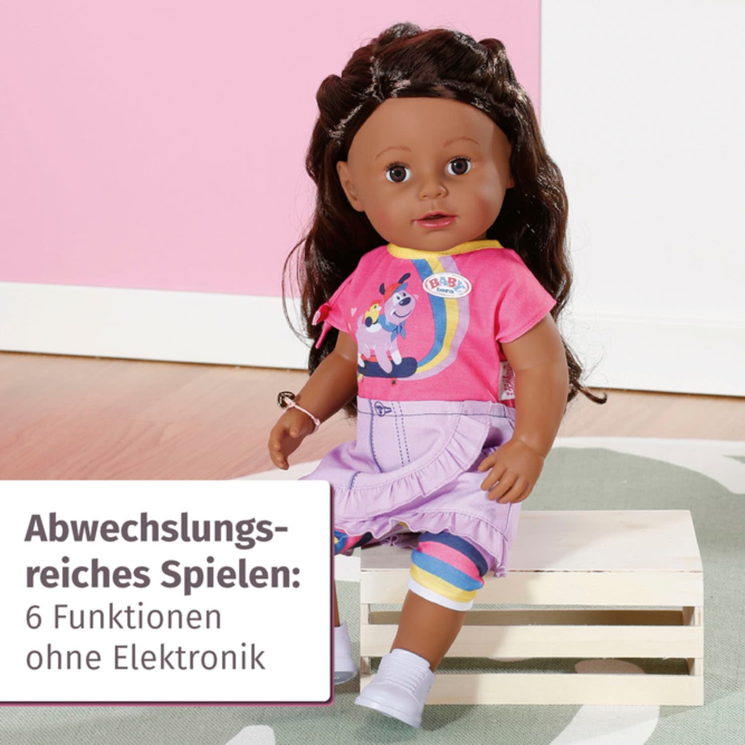 Baby Born Stehpuppe »Sister, Dolls of Colour, 43 cm«, mit lebensechten Funktionen