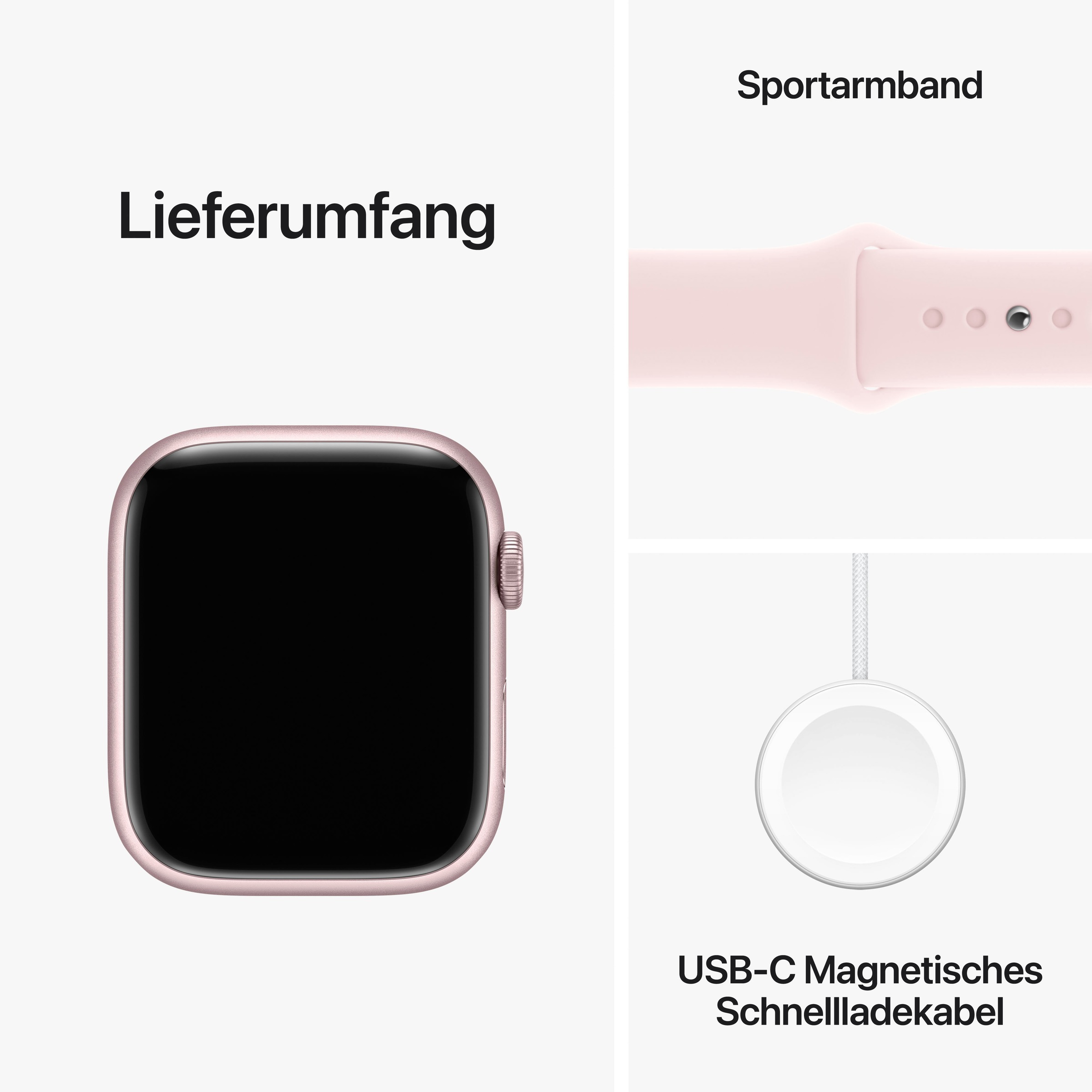 Apple Smartwatch »Watch Series 9 GPS + Cellular 45mm Aluminium S/M«, (Watch OS 10 Sport Band)