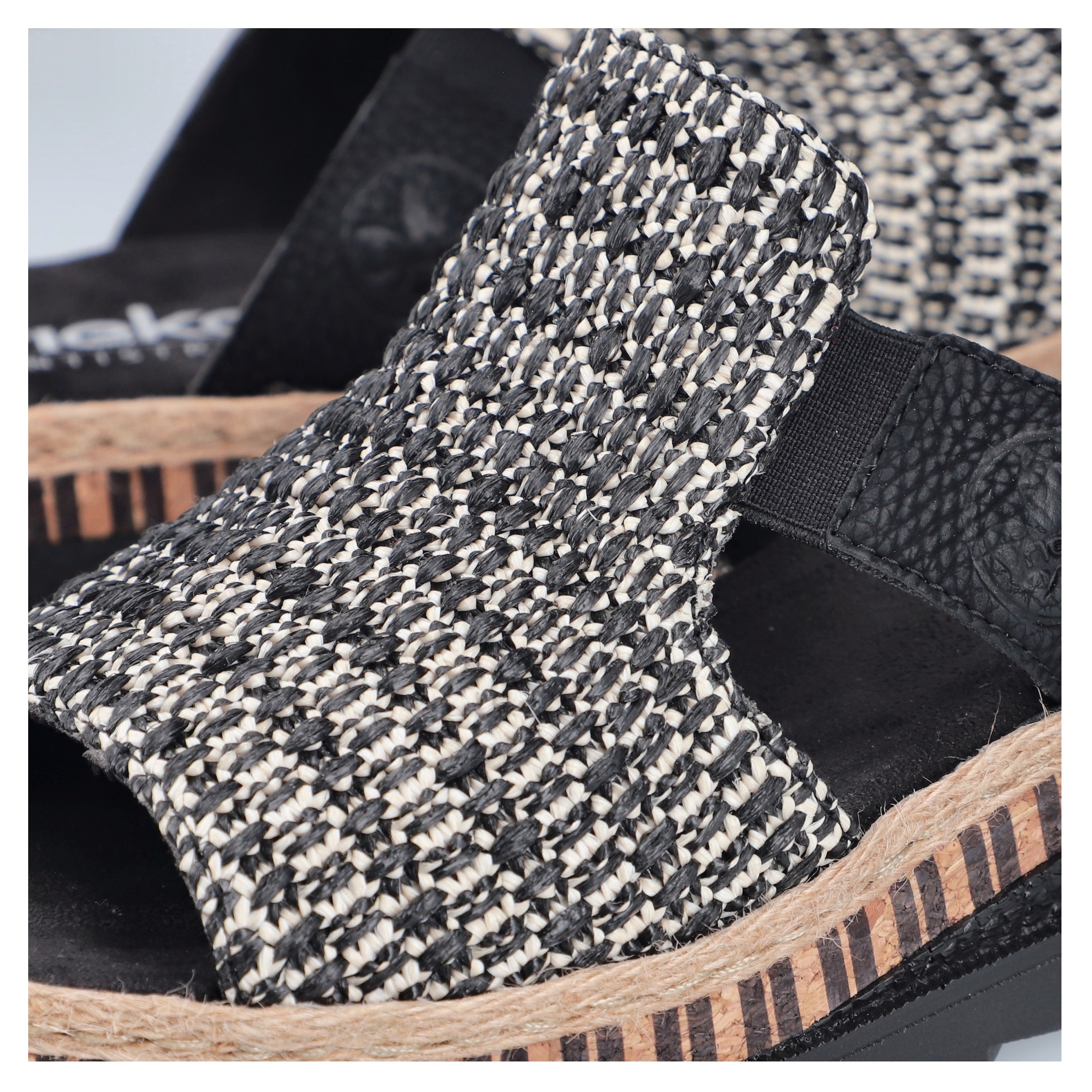 Rieker Keilpantolette, Sommerschuh, Strandschuh, Urlaubschuh, Plateau, mit Stretcheinsatz