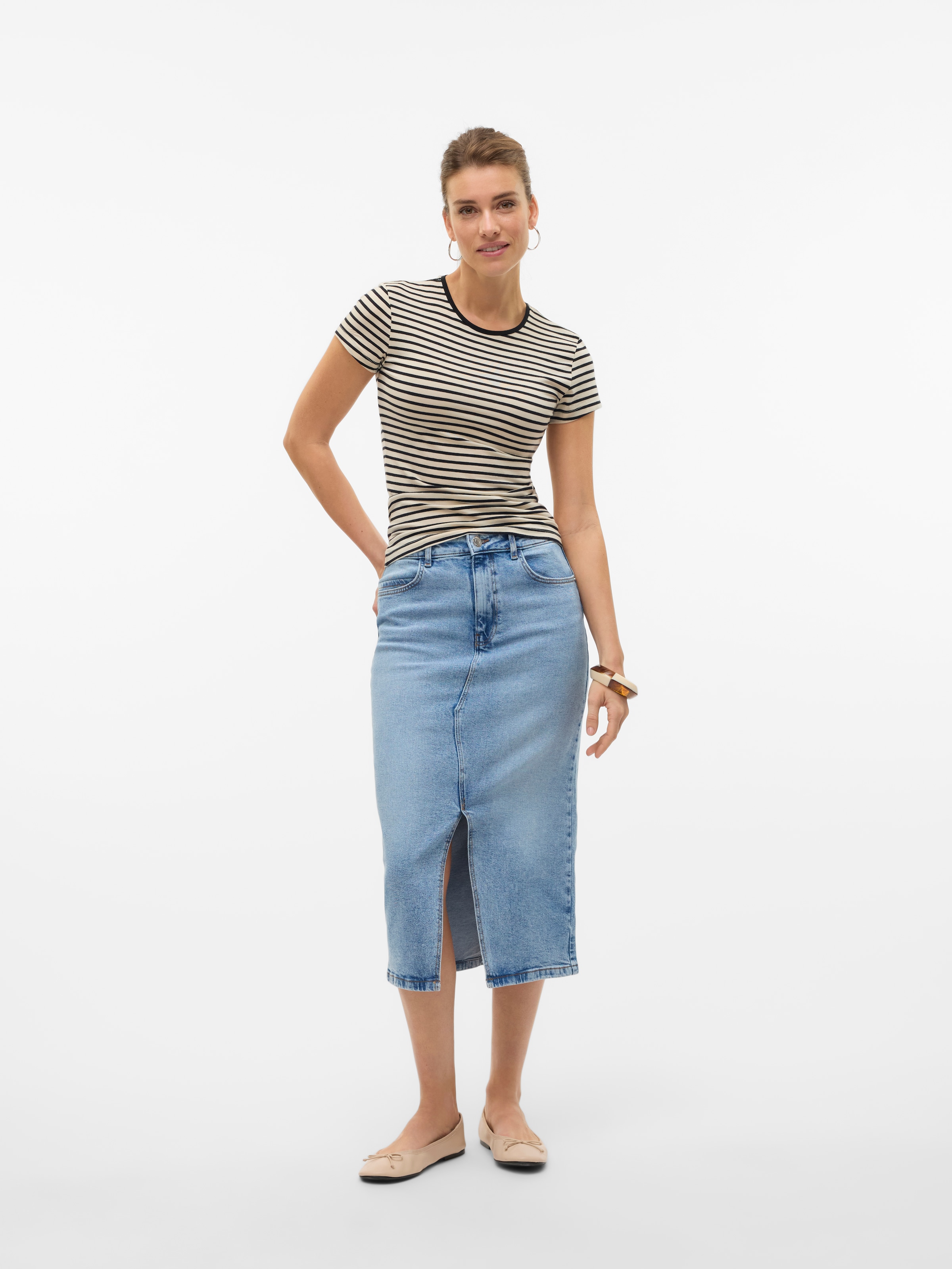 Vero Moda Jeansrock »VMNATALIE HR MIDI DNM SKIRT MIX NOOS«