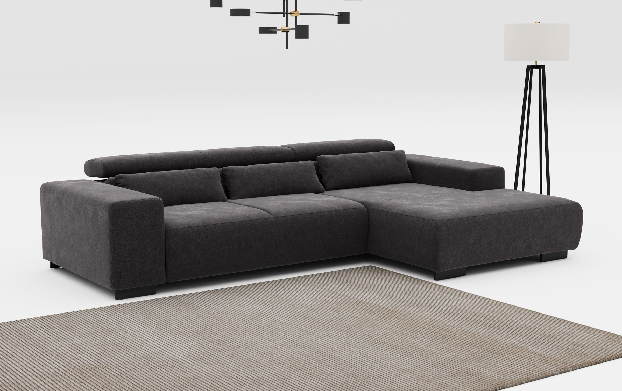 COTTA Ecksofa "Side L-Form, mit Kopfteilverstellung & 3 Nierenkissen", opti günstig online kaufen