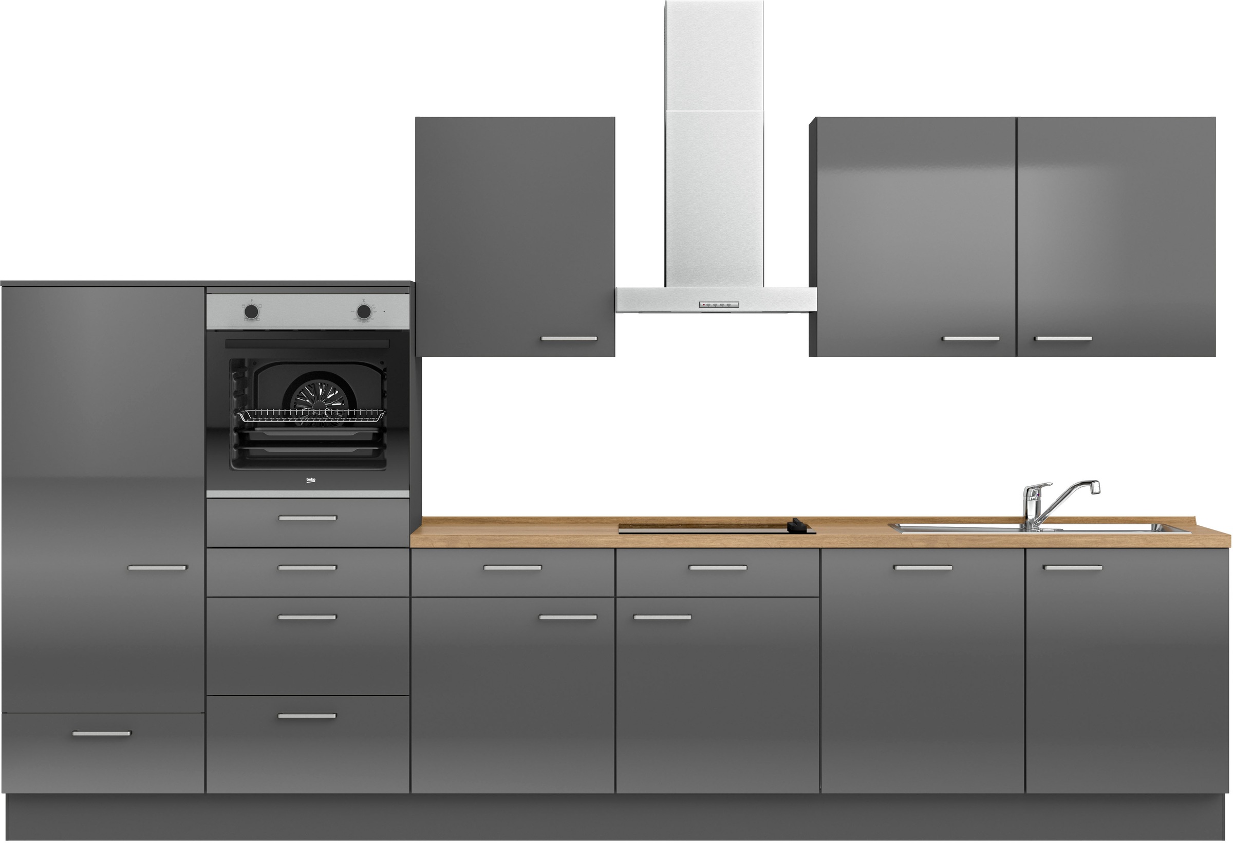 nobilia® Küchenzeile »"Flash I"« vormontiert, Ausrichtung wählbar, Breite 3 günstig online kaufen