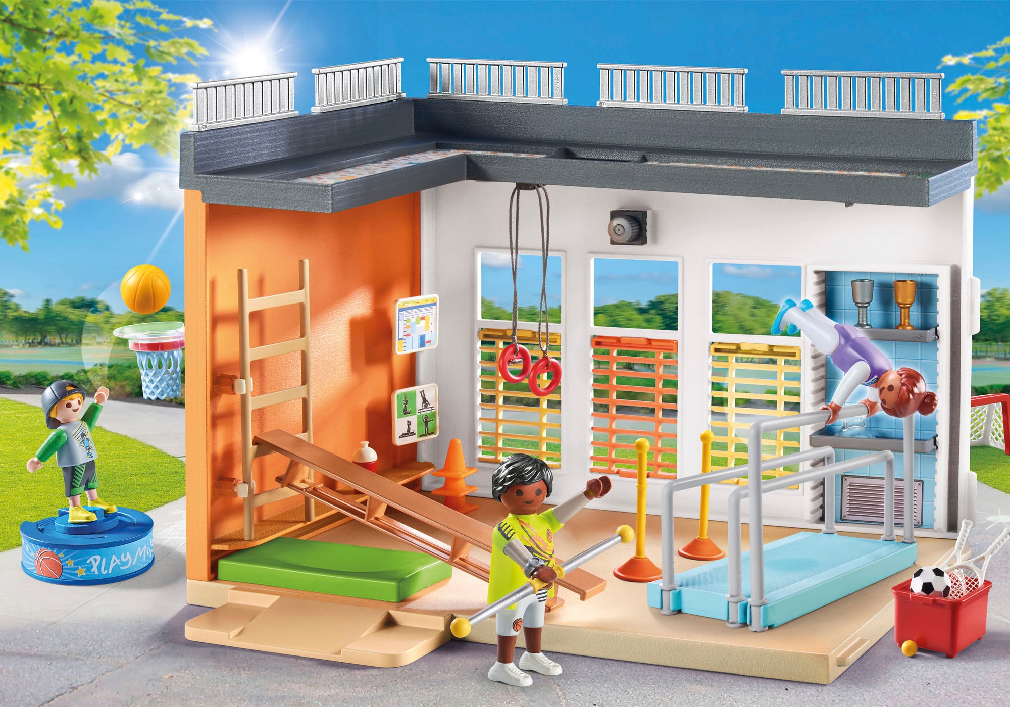 Playmobil® Konstruktions-Spielset »Anbau Turnhalle (71328), City Life«, (72 St.), Made in Germany