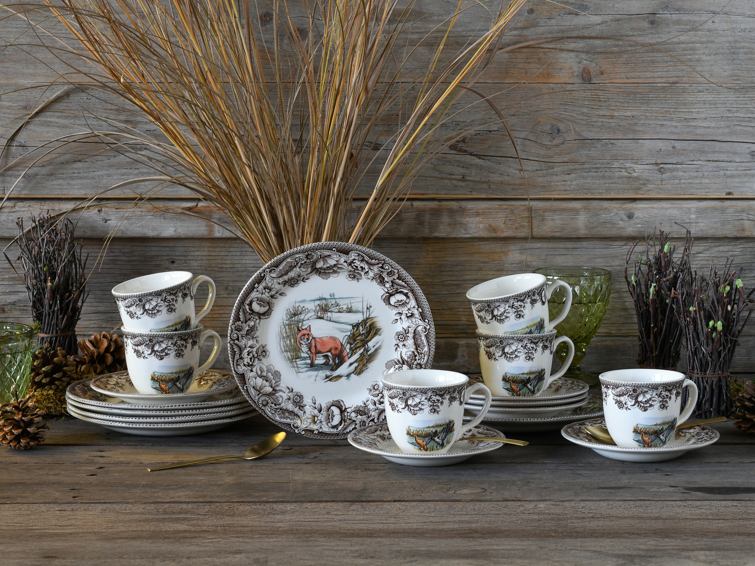 CreaTable Kaffeeservice »Haydon Grove Bunt, Service 18-tlg.« Landhausstil, Tiermotive