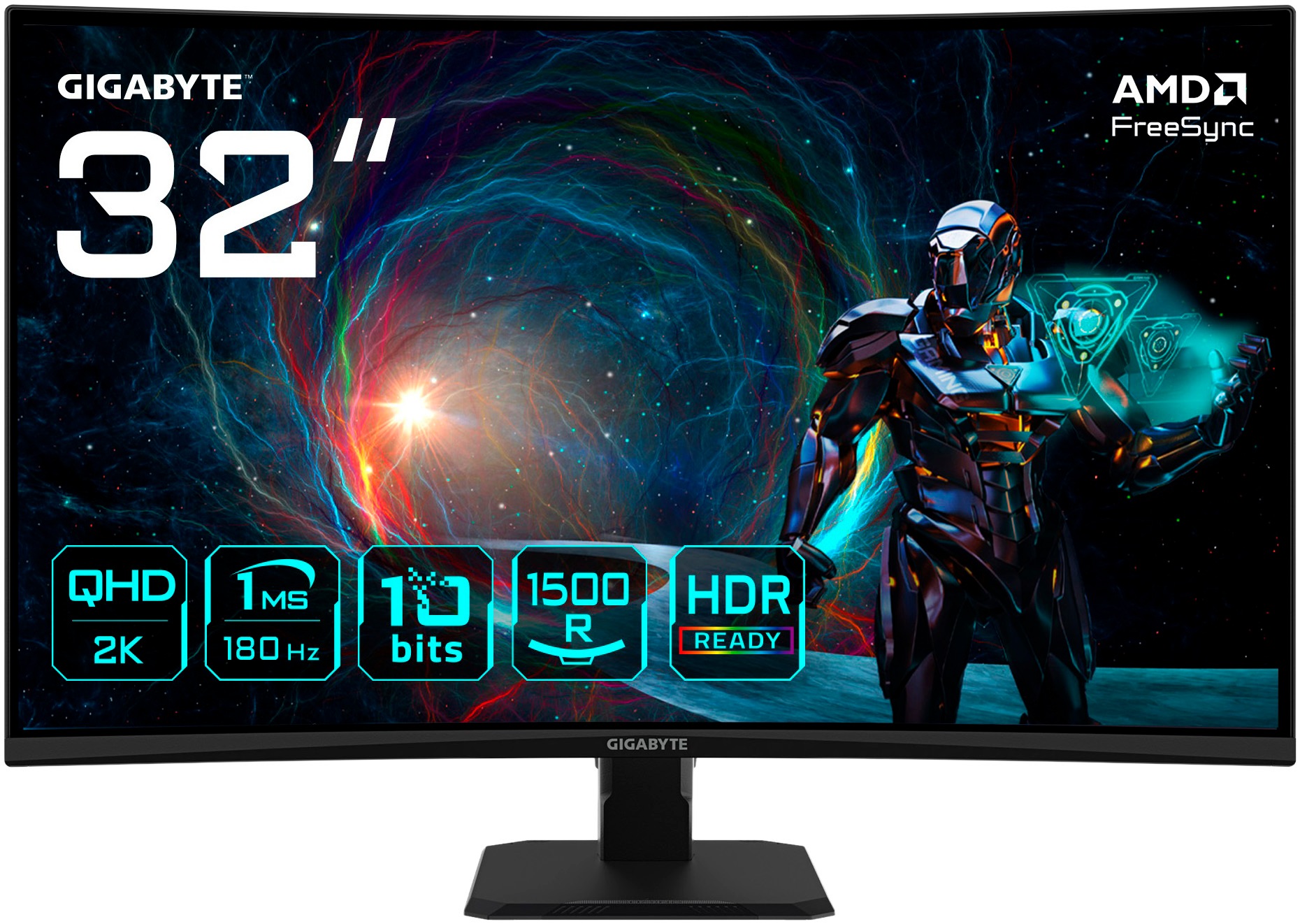 GAMEMAX Gaming-PC-Komplettsystem »GigaDeal CLAW WH 2803 AMD Ryzen 5 7500F 32GB DDR5 1TB SSD RX 9070« 32 ″ AMD Ryzen 5 Radeon™ RX 9070 32 GB RAM 1.000 GB SSD Windows 11, DDR5 RAM + Gigabyte GS32QCA LED-Monitor Curved, 80 cm 32"