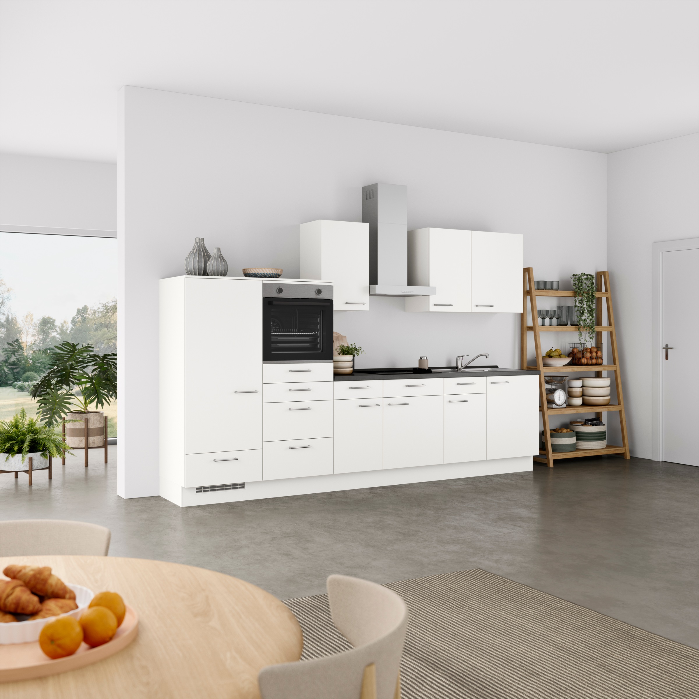 nobilia® Küchenzeile »"Laser I"«, vormontiert, Ausrichtung wählbar, Breite 330 cm, wahlw. mit E-Geräten