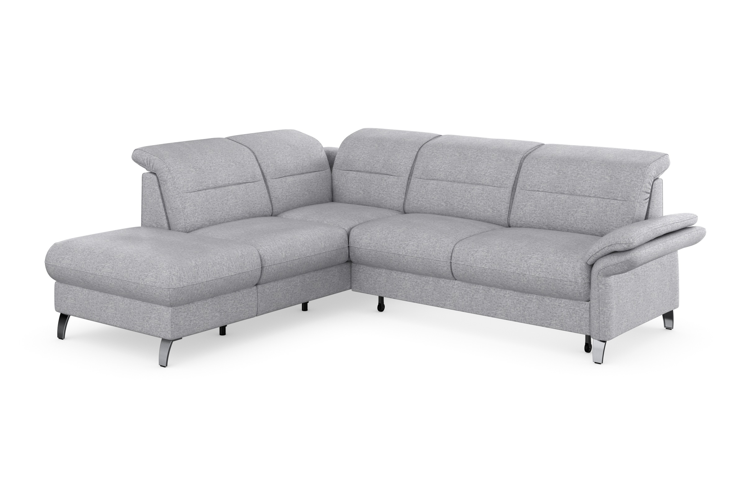 sit&more Ecksofa »Grenoble L-Form mit Federkern«, wahlweise mit Bettfunktion, Bettkasten, Arm- und Kopfteilverstellung