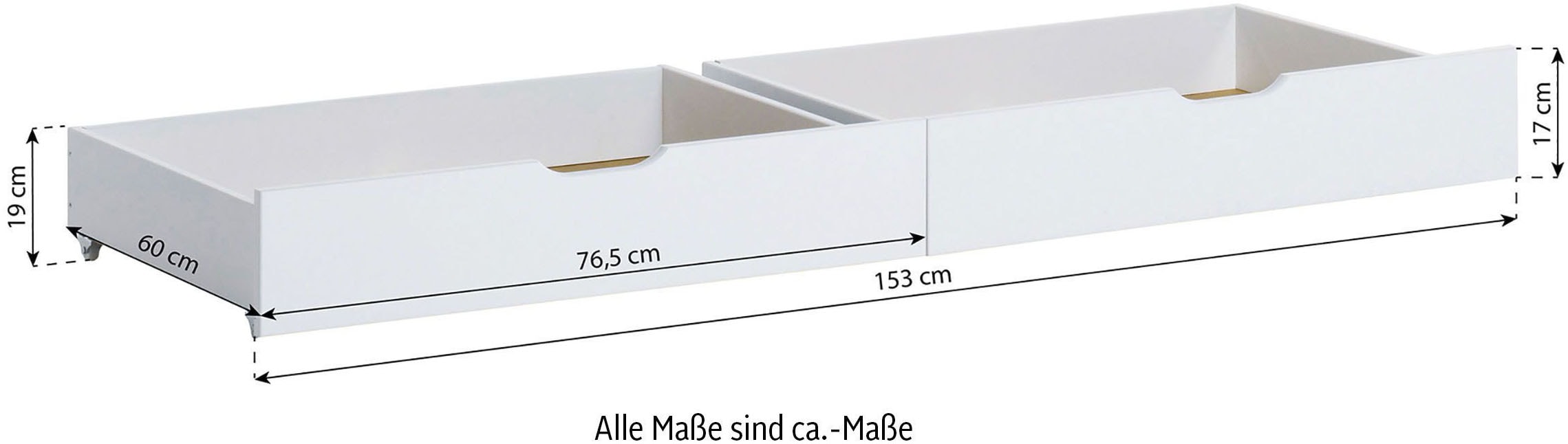 Hoppekids Bettschubkasten »ECO Comfort« 2 Stk. tlg. auf Rollen in verschiedenen Farben erhältlich 2 St.