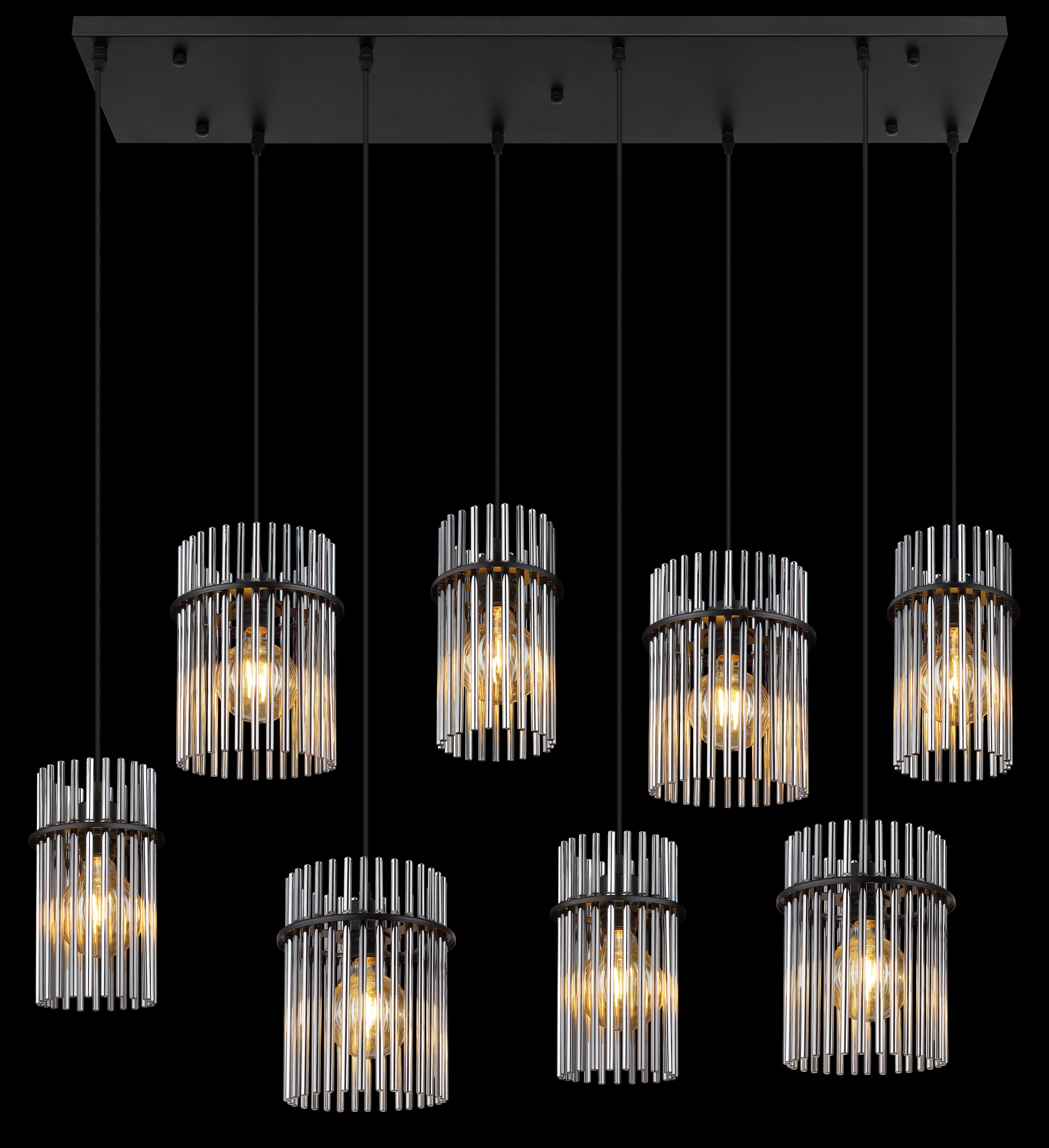 GLOBO LIGHTING Hängeleuchte »GORLEY« E27 1 Stk. Hängelampe Glasstäbe rauchfarben klar verlaufend elegant Esszimmer