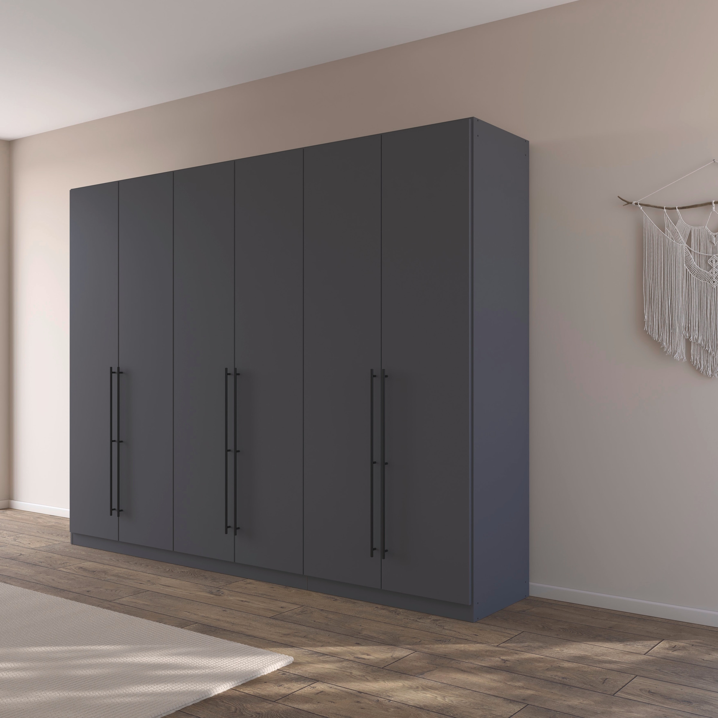 rauch Kleiderschrank »Drehtürenschrank Schrank Garderobe Wäscheschrank Schlafzimmer AVOLA«, (in 3 verschiedenen Ausstattungen BASIC/CLASSIC/PREMIUM), mit hochwertigen Stangengriffen in Schwarz aus Metall MADE IN GERMANY