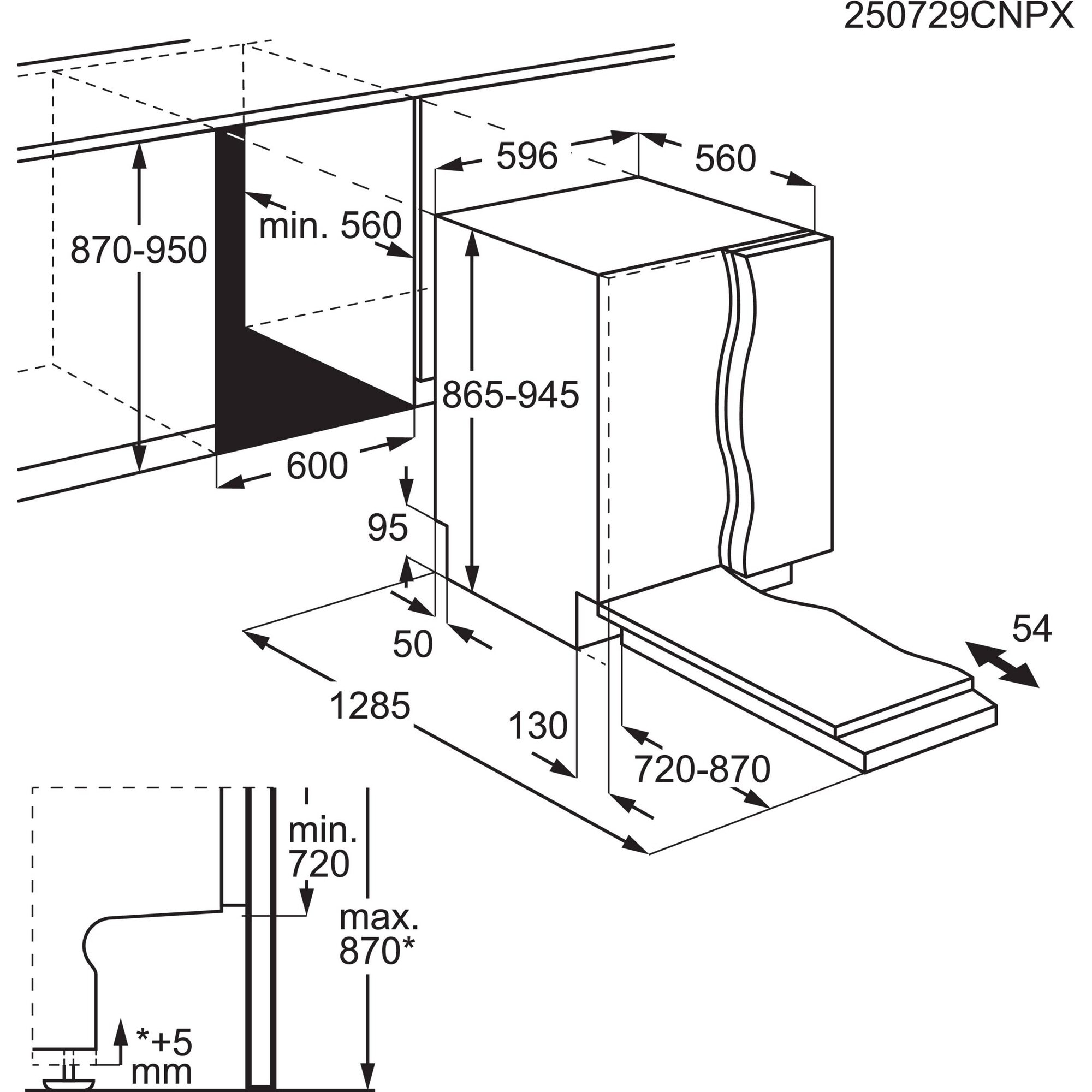 AEG vollintegrierbarer Geschirrspüler XXL Serie 8000, 60cm, WiFi »GI8700B2SO« 15 tlg. Maßgedecke Spülmaschine mit 5 cm mehr Innenraum passt unter 90 cm-Arbeitsplatte