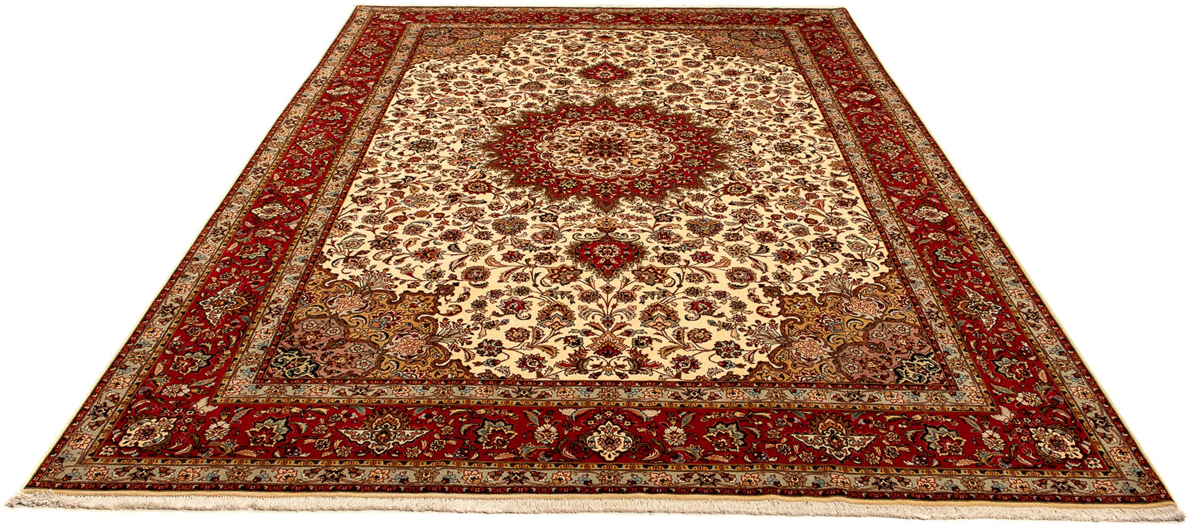 morgenland Orientteppich »Perser - Täbriz - Royal - 354 x 255 cm - beige«, günstig online kaufen