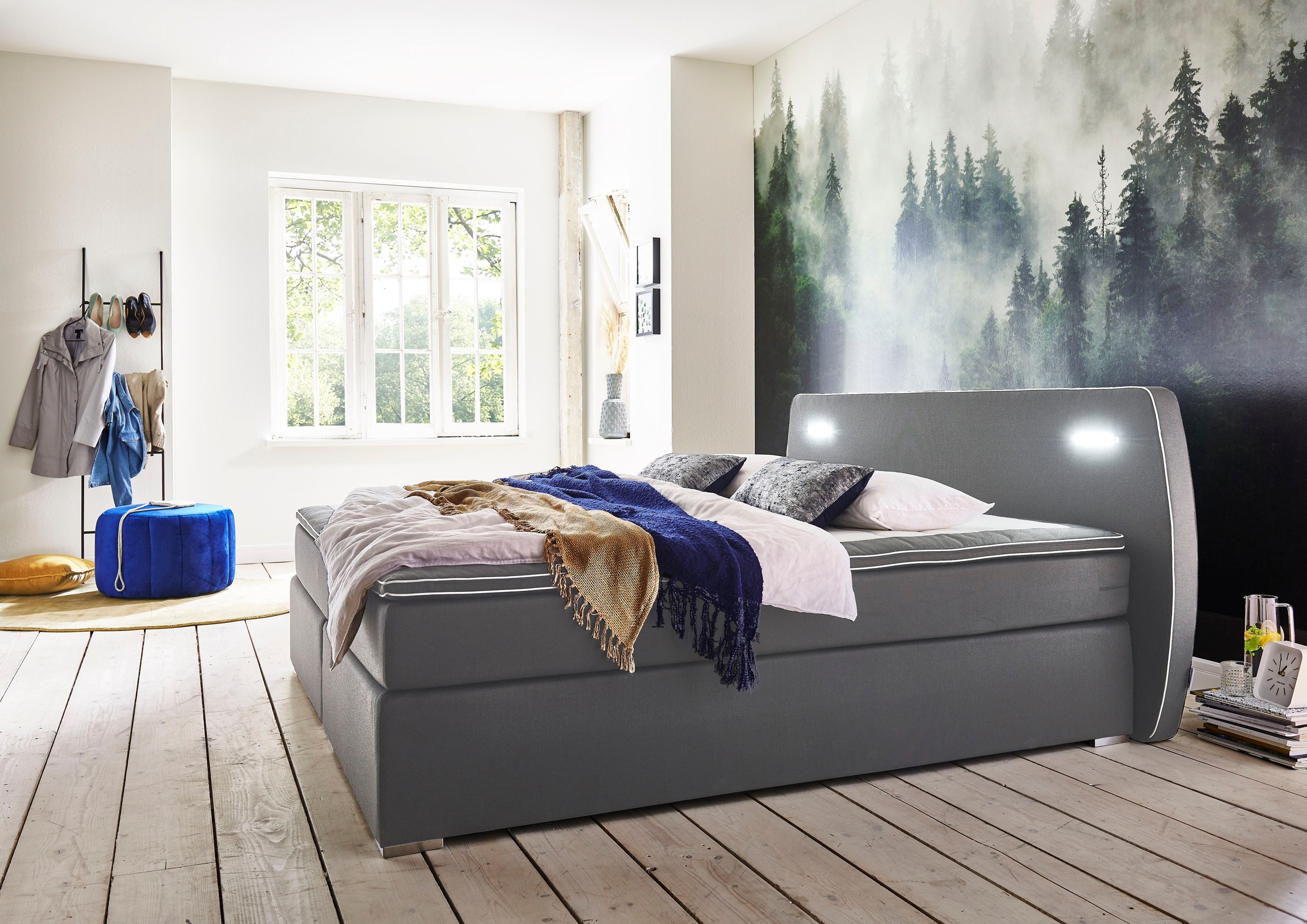 ATLANTIC home collection Boxspringbett "REX LED", inklusive LED-Beleuchtung günstig online kaufen
