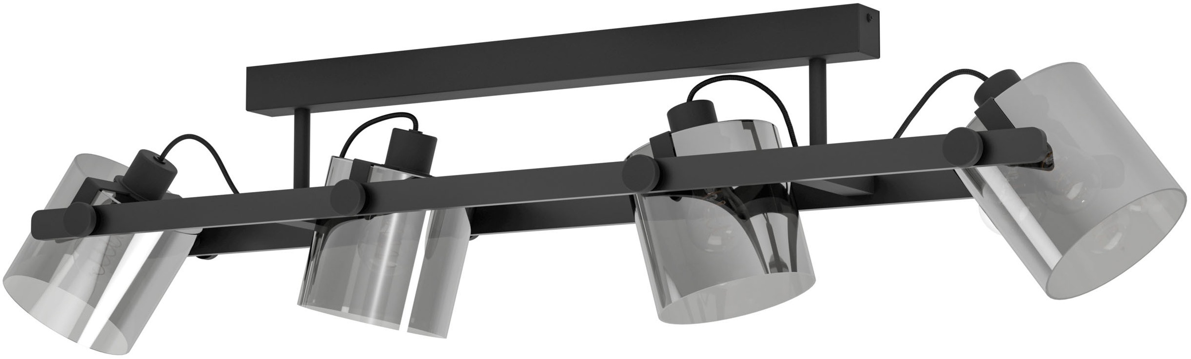 EGLO LED Deckenleuchte »HORNWOOD 2 Deckenlampe - Stahl, Holz - E27 - 4X40W günstig online kaufen