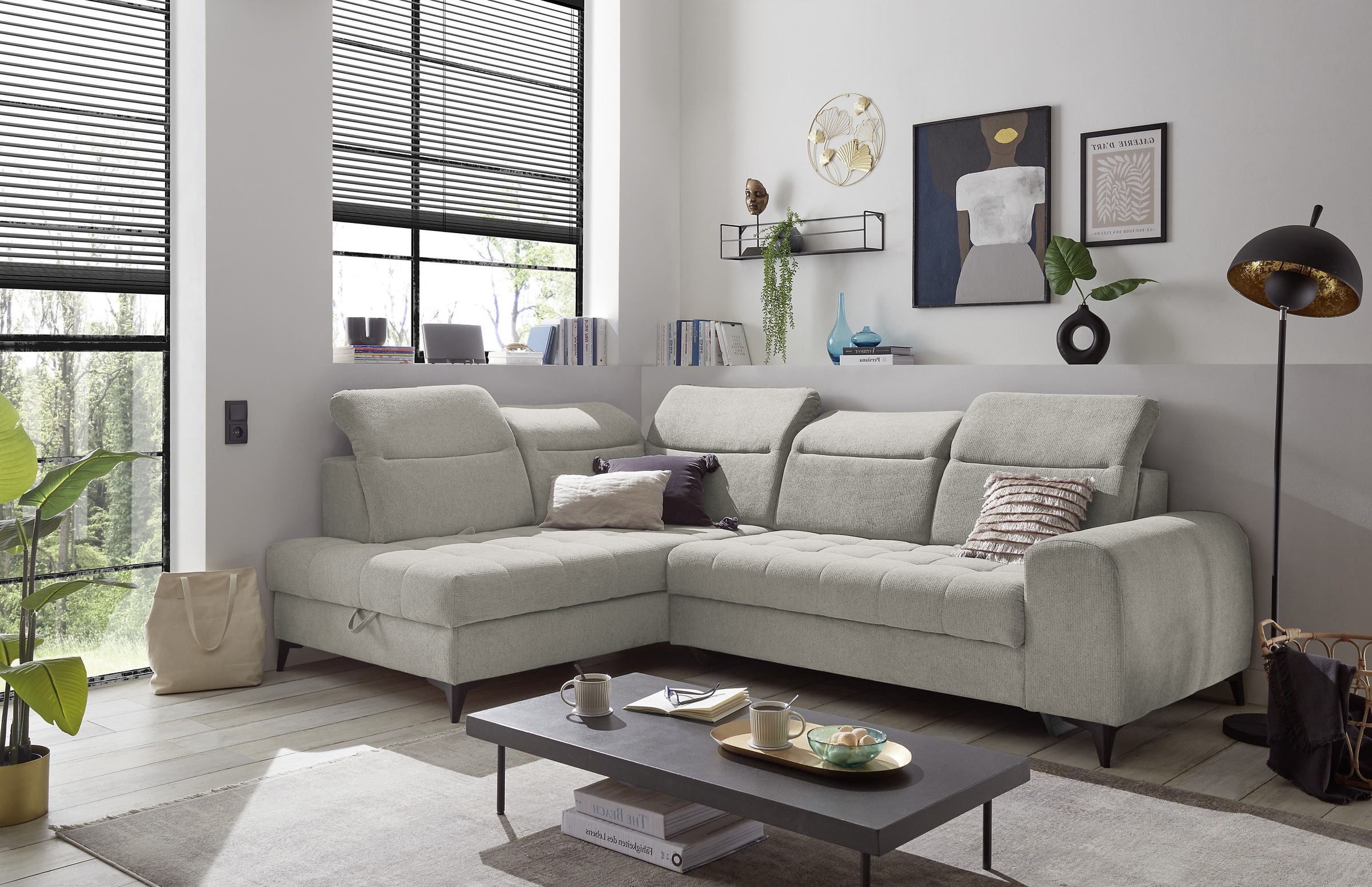 ED EXCITING DESIGN Ecksofa »Rockdale L-Form mit Bettfunktion, Bettkasten«, günstig online kaufen