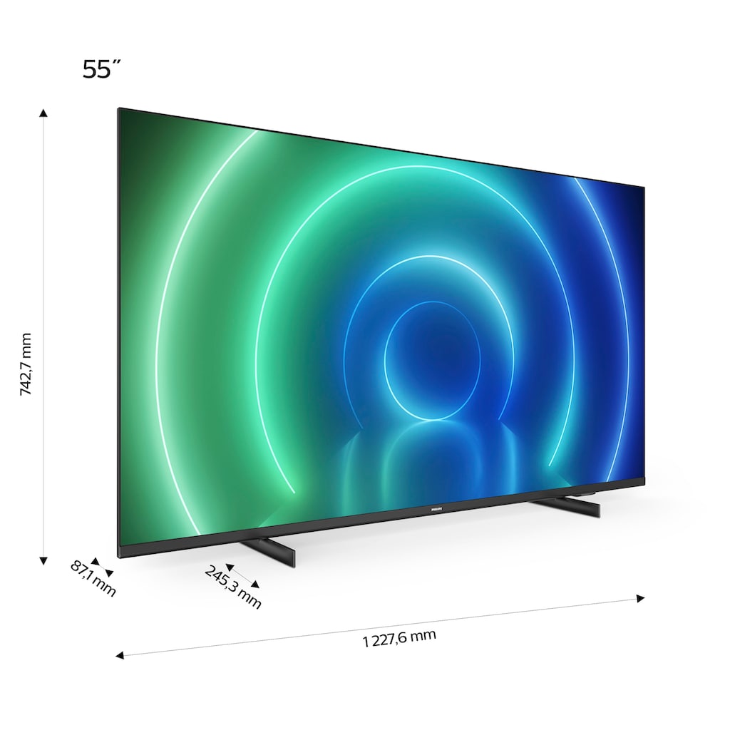 Philips LED-Fernseher »55PUS7506/12«, 139 cm/55 Zoll, 4K Ultra HD, Smart-TV, HDR10+ kompatibel, 60 Hz, Dolby Vision & Atmos, Smart TV, Triple Tuner