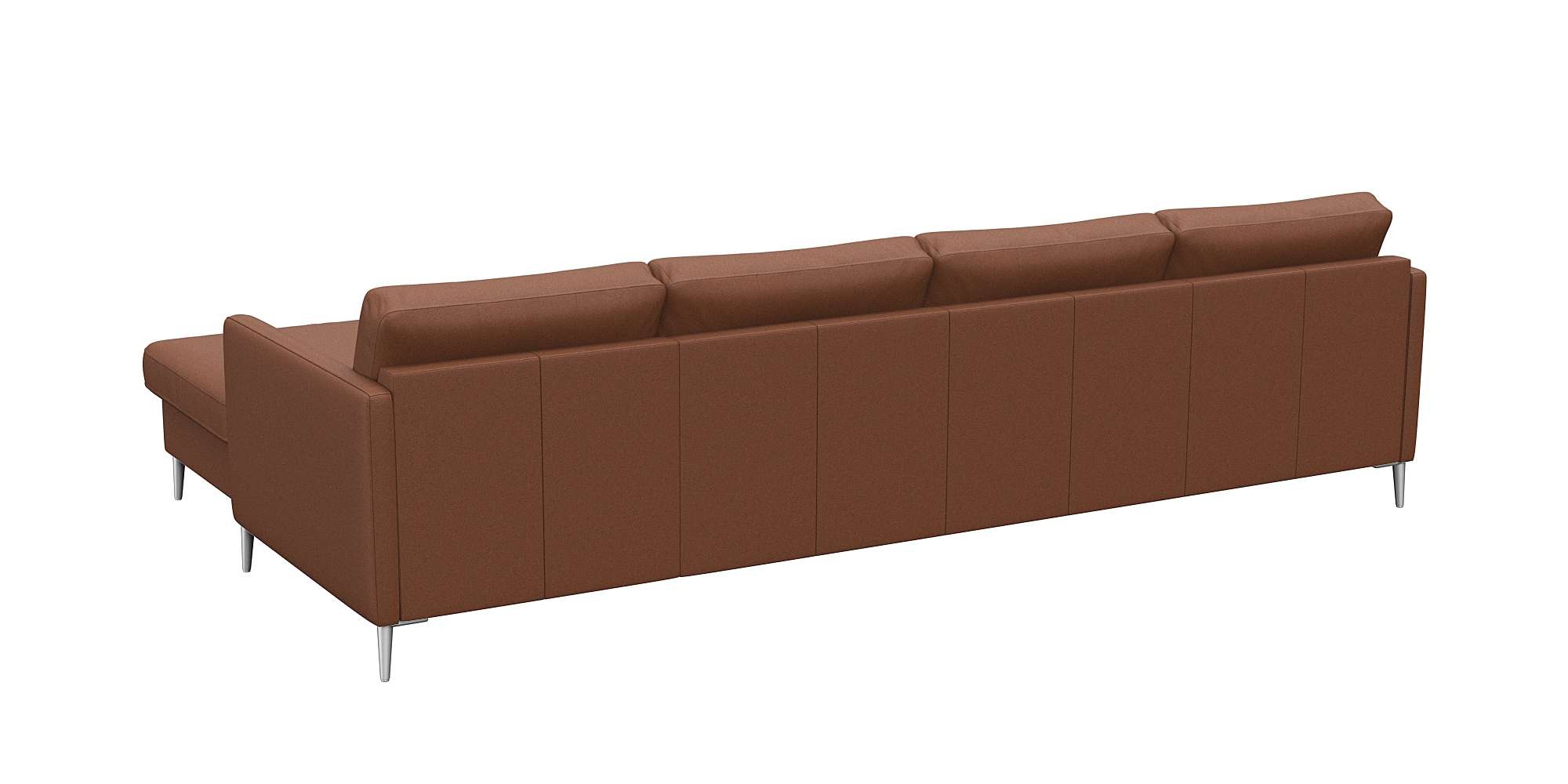 FLEXLUX Ecksofa »Fiore, L-Form, bequem und komfortabel durch hochwertigem Sitzaufbau«, schmale Armlehnen, Kaltschaum, Füße Alu
