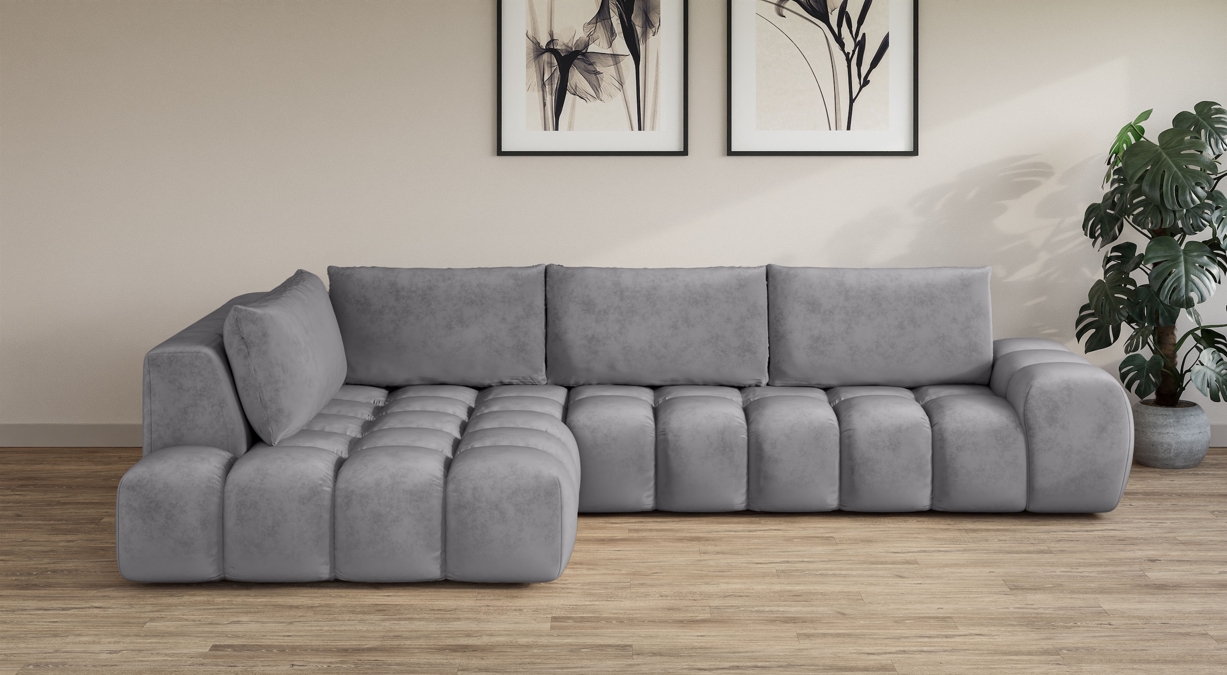OTTO home Ecksofa »AZITA L-Form, XXL 352 cm Designsofa in Bubble-Opitk« los günstig online kaufen