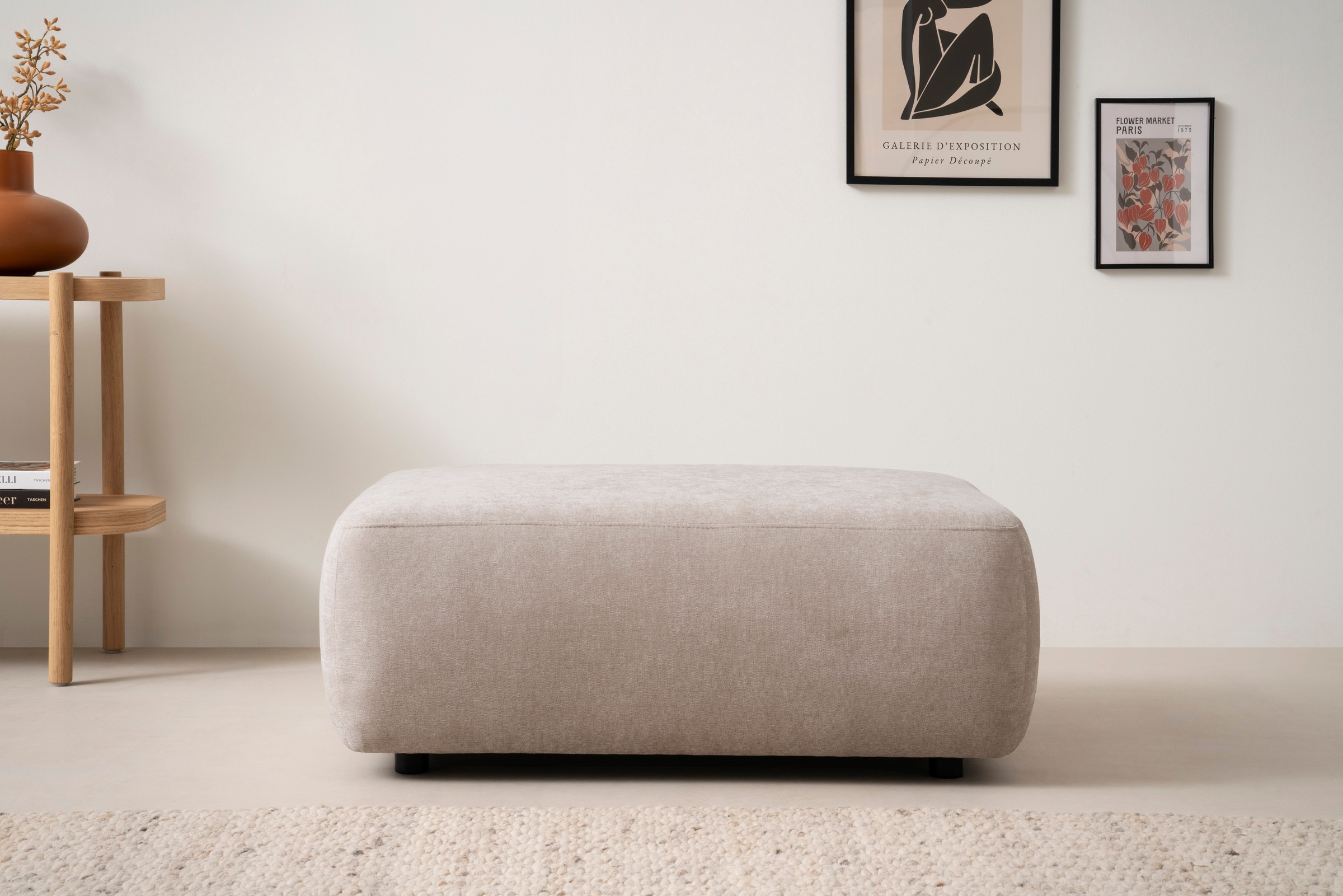 INOSIGN Polsterhocker »Torge, Hocker in Cord, Samtvelours oder Struktur«, p günstig online kaufen