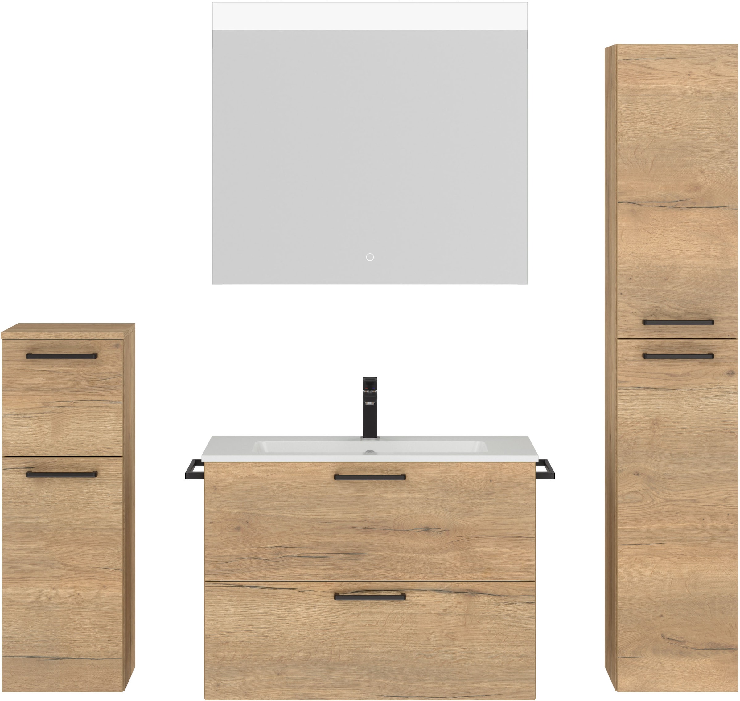 nobilia® Badmöbel-Set »Tolvina« vormontiert, mit Soft-Close, 4 Stk. tlg. günstig online kaufen