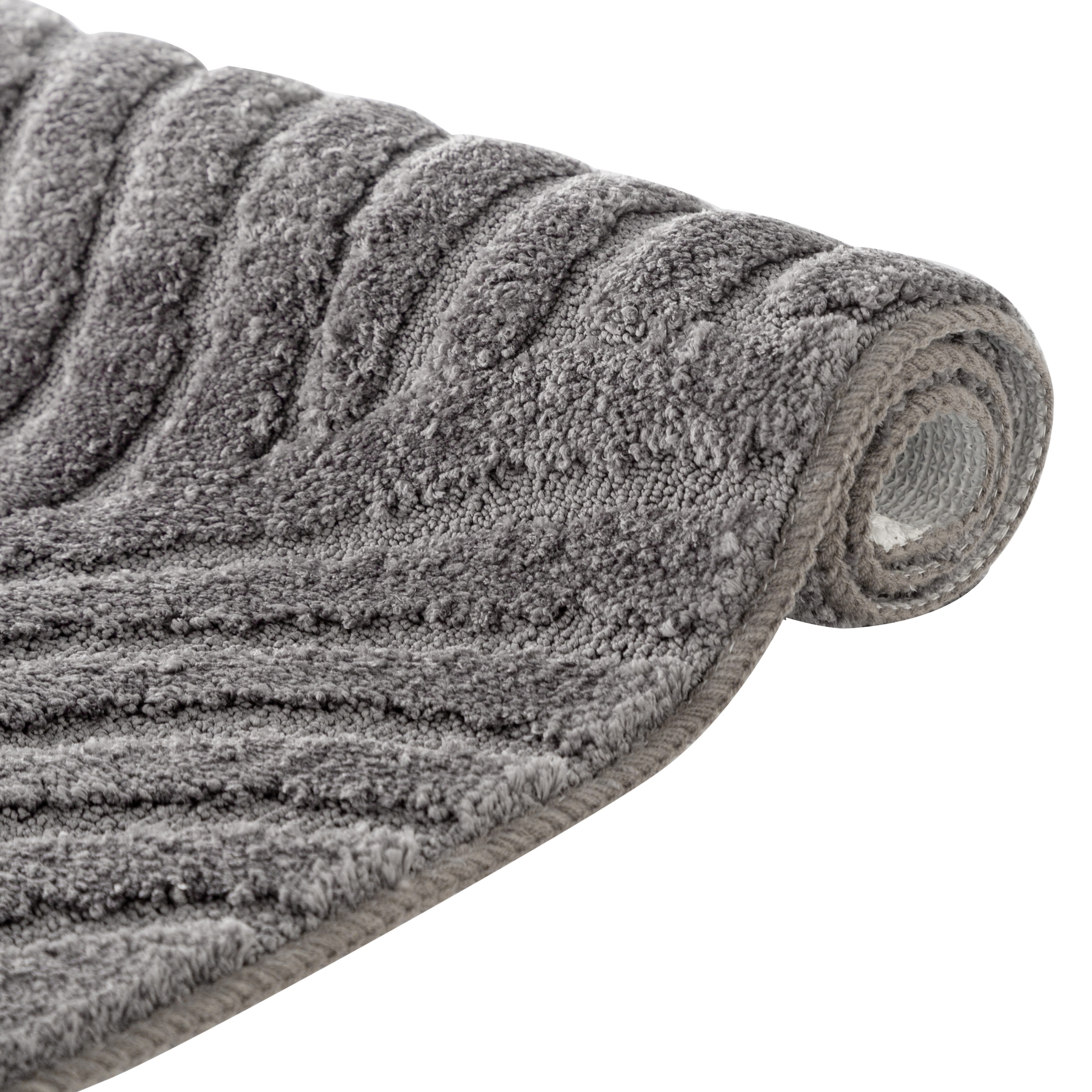 my home Badematte »Regona Scandi, Badvorleger, Badezimmer Teppich, Duschvorleger«, rutschhemmend beschichtet, strapazierfähig, Badteppich, Uni Farben, Hoch-Tief-Effekt, modernes Muster, Zen