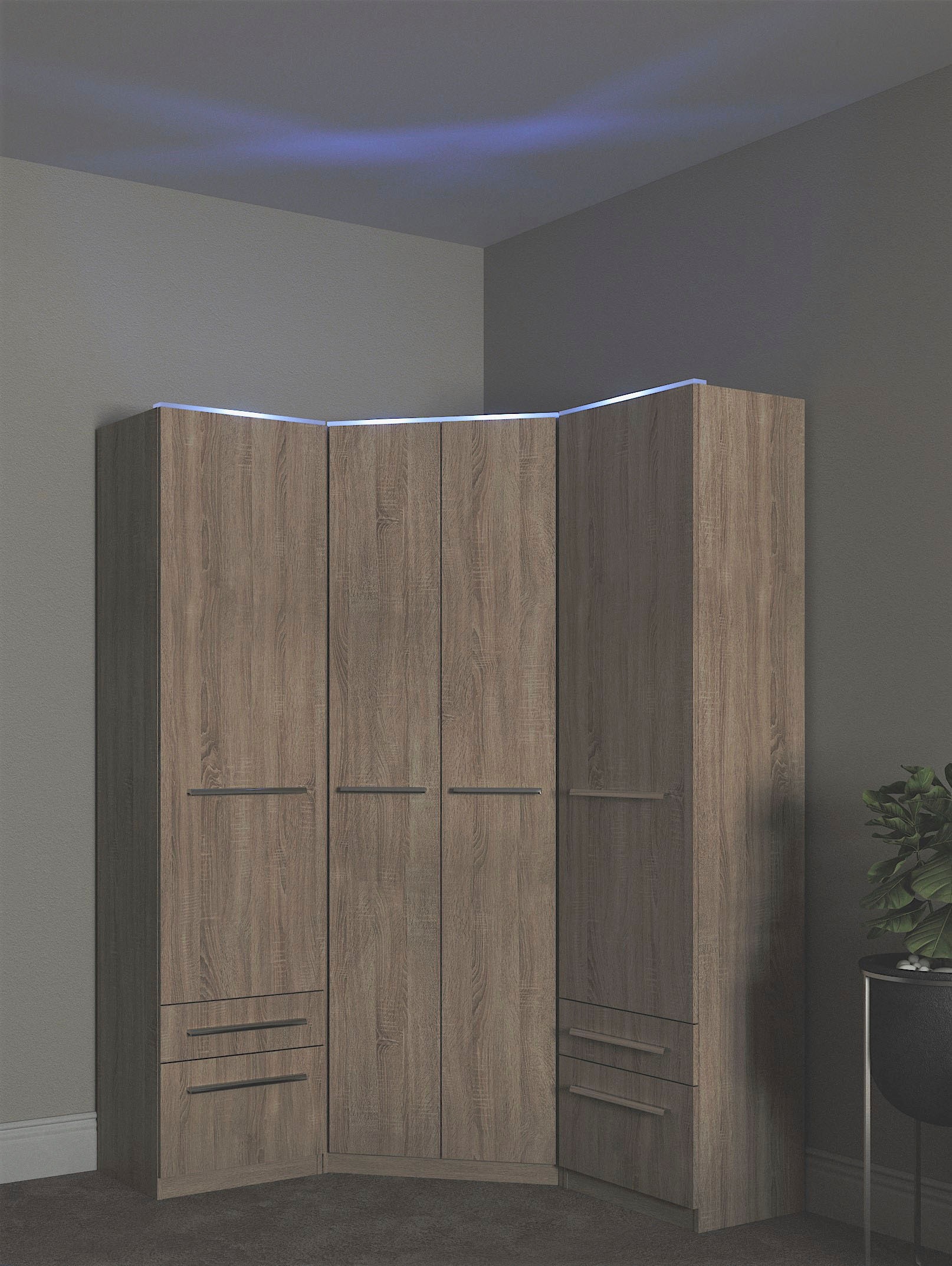 priess Kleiderschrank »Schrank Garderobe Wäscheschrank Barcelona in 5 Breiten«, viel Stauraum, geräumige Schubkästen, mit Spiegel, MADE IN GERMANY