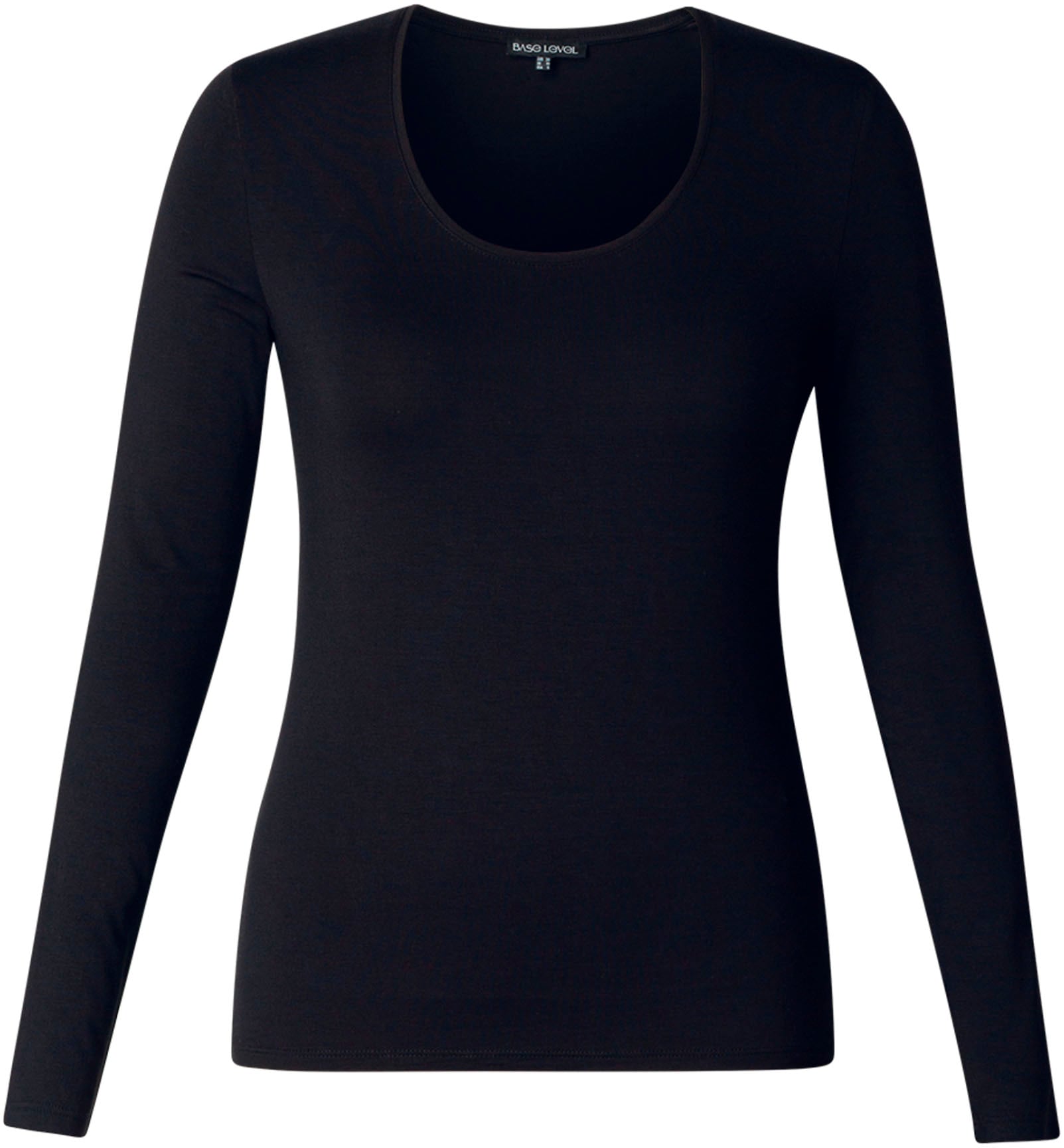 Base Level Curvy Langarmshirt, mit Rundhalsausschnitt