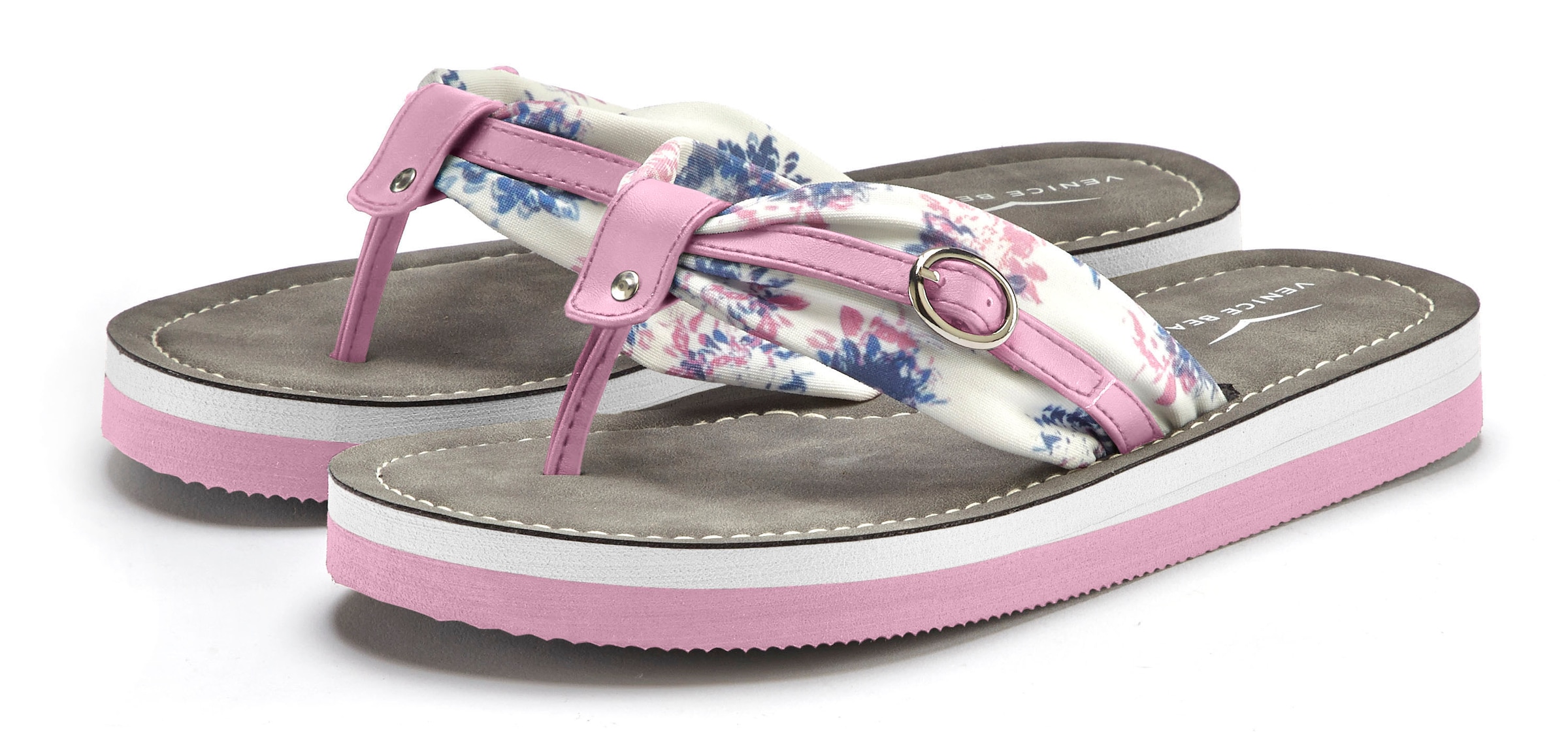 Venice Beach Badezehentrenner, Sandale, Pantolette, Badeschuh, Flip Flop mit modischem Print VEGAN